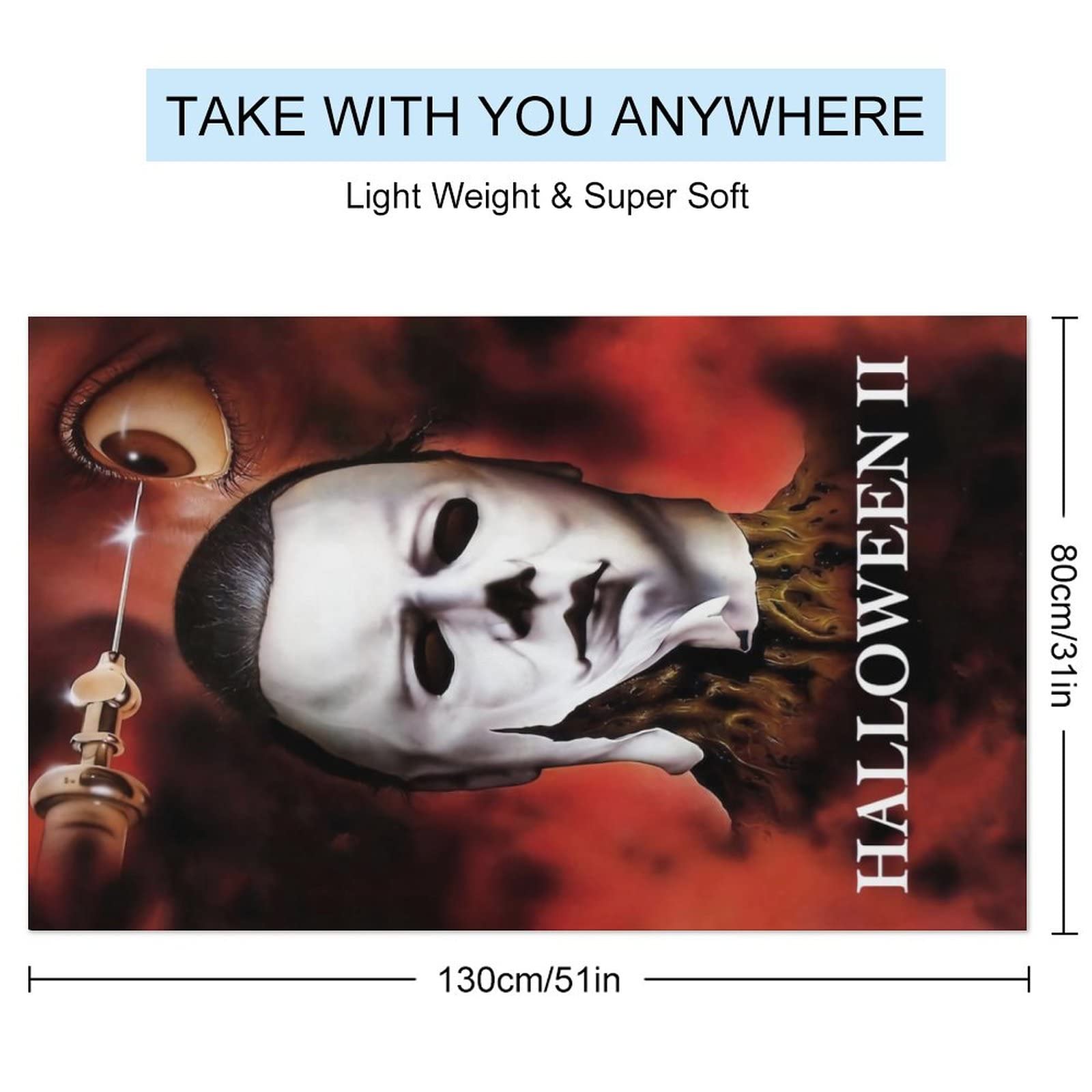 Quick Dry Absorbent Travel Towel - Halloween Michael Myers Design - Lightweight Sand Free Beach & Swim Towel for Pool, Gym, Camping, Travel