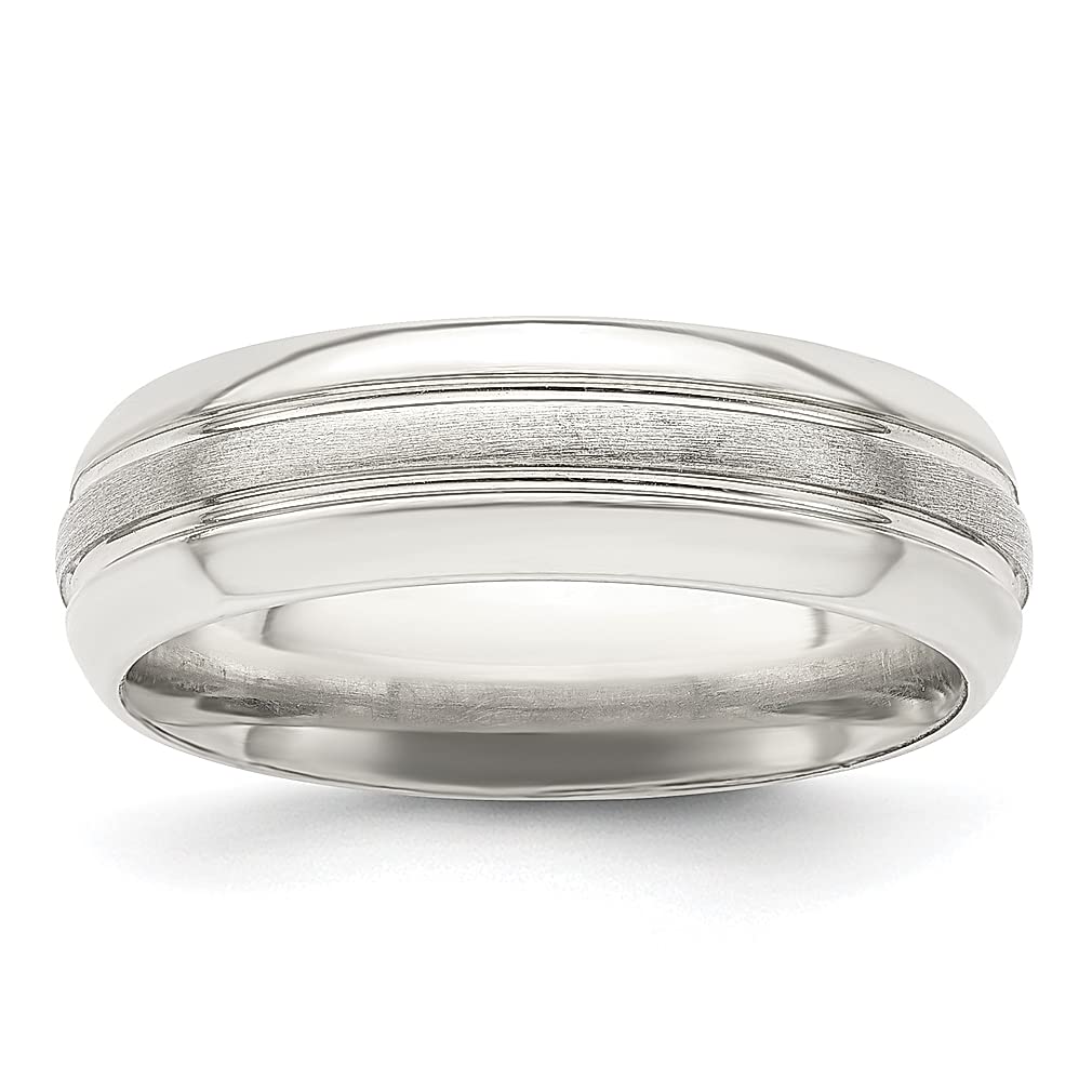 925 Sterling Silver 6mm Brushed Domed Grooved Wedding Band Ring - Size 10.5 Women's Fine Jewelry - Elegant Anniversary, Engagement & Promise Ring - Perfect Gift for Wife, Girlfriend & Brides