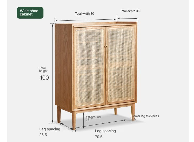 Premium Solid Wood Shoe Cabinet - Oak, Black Walnut & Cherry Wood Storage Organizer for Entryway, Hallway, or Closet - Durable Shoe Rack for Home & Office Organization