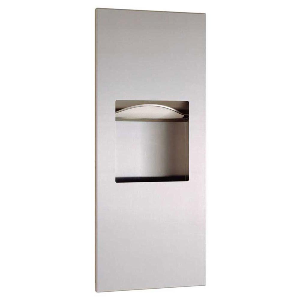 Bobrick B36903 TrimLine Series Recessed Paper Towel Dispenser & Waste Receptacle - Satin Finish for Restrooms, Offices & Commercial Spaces