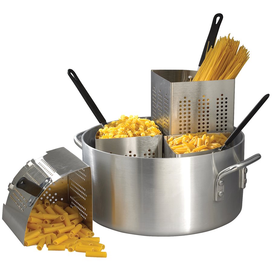 Winco 20 Qt Stainless Steel Pasta Cooker Pot with Strainer Insert - Commercial Grade Cooking Pot for Restaurants, Catering & Home Kitchens - Perfect for Pasta, Soup, Stew & Large Batch Cooking