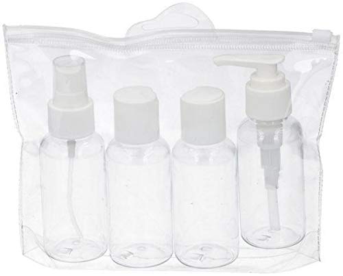 Guilty Gadgets 4-Piece Travel Bottle Set (100ml) - TSA Approved Clear Plastic Containers for Shampoo, Lotion, Cosmetic Creams & Toiletries - Perfect for Airplane, Vacation & Holiday Travel Accessories