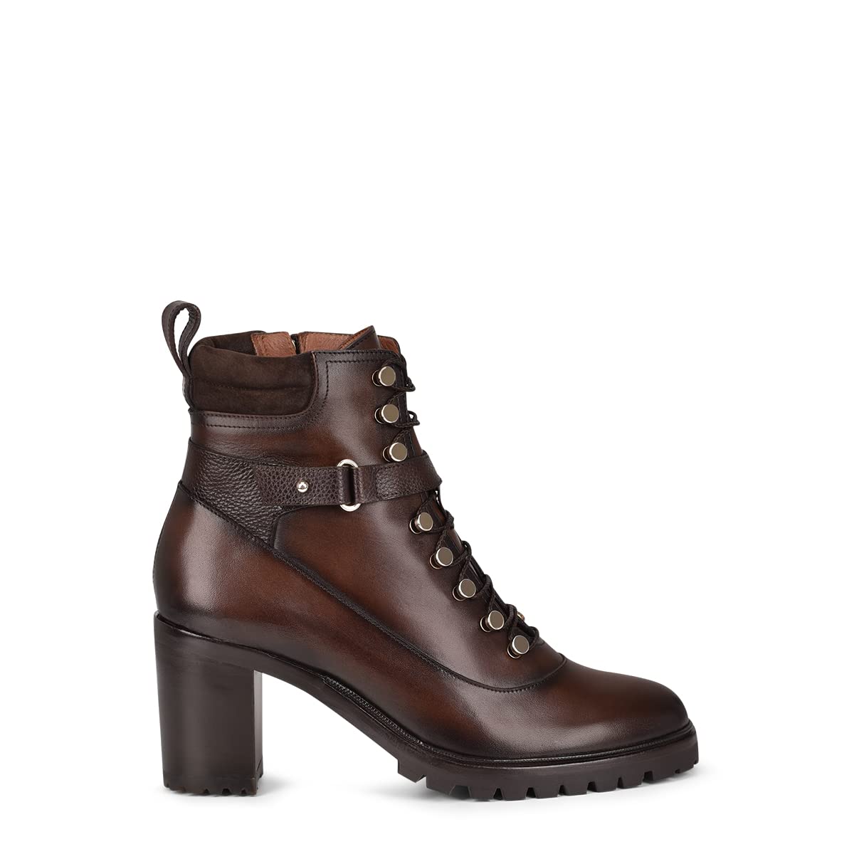 FRANCO CUADRA Women's Genuine Leather Lace-Up Ankle Booties - Stylish & Comfortable for Work, Casual Outfits & Fall Fashion