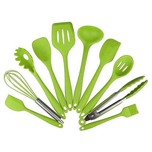 10-Piece Silicone Kitchen Utensil Set - Heat Resistant, Non-Stick Cooking & Baking Tools for Safe & Easy Meal Prep - Perfect for Frying, Baking, Grilling & Everyday Cooking