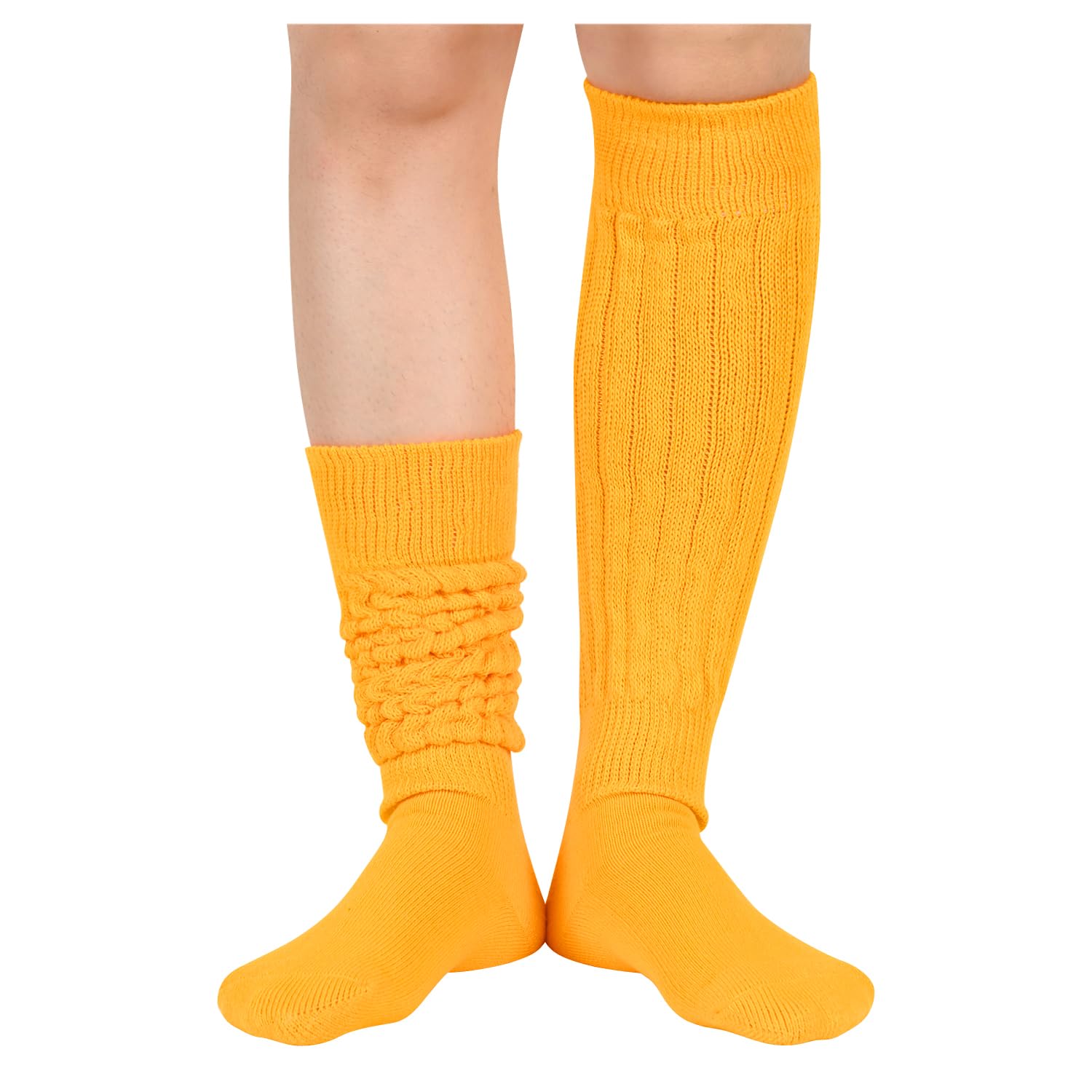 Zmart Women's Slouch Socks - Cozy Scrunch Socks 80s Retro Style, Soft & Warm Winter Socks in White, Black, Orange & Cream - Perfect for Casual Wear, Lounge, Home & 80s Themed Parties