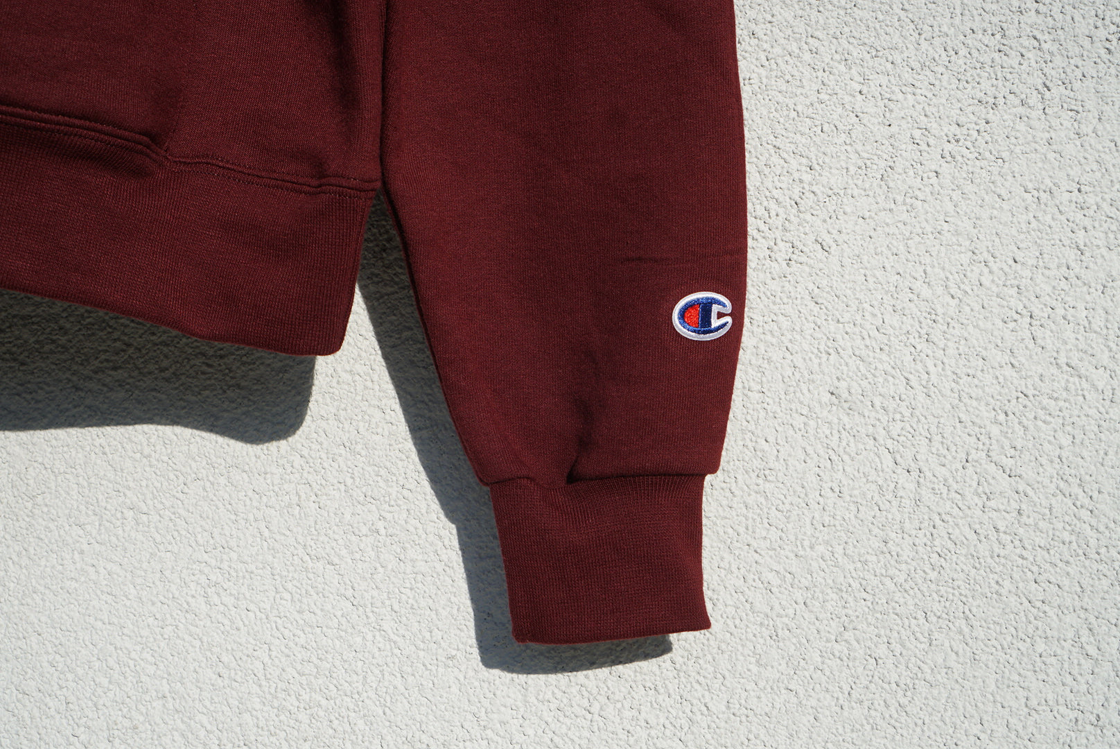 Champion Double Logo Hoodie for Men & Women - Find the Space Collection - Maroon Pullover Sweatshirt for Casual Wear, Street Style & Gym Comfort