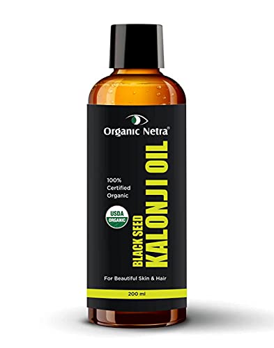 100% Pure Organic Black Seed Oil (Kalonji Oil) - Cold Pressed Nigella Sativa Oil for Hair Growth & Skin Care - Paraben Free, No Mineral Oils - Perfect for Natural Beauty Routine & Ayurvedic Remedies
