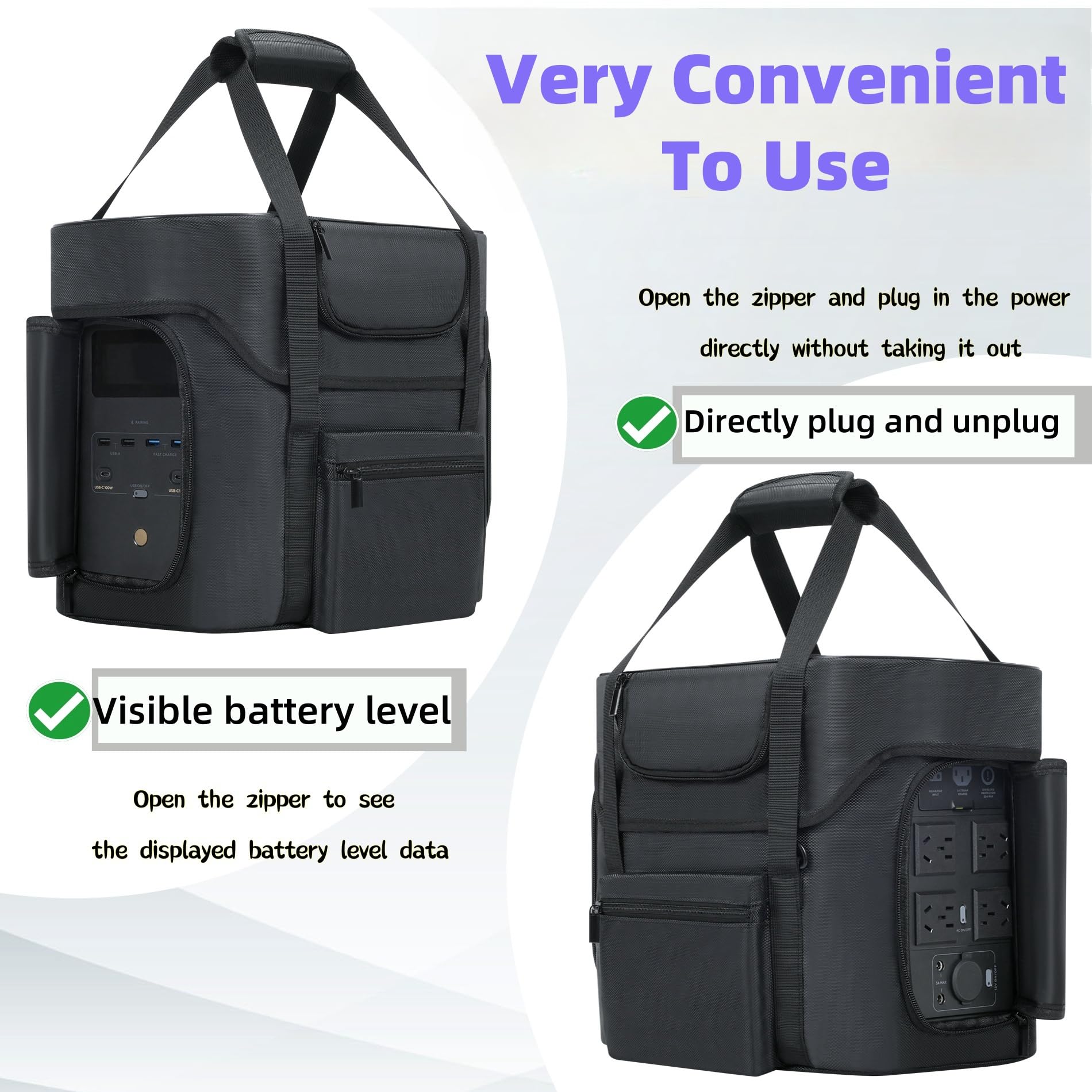 ECOFLOW DELTA 2 Power Station Carrying Bag with Wheels & Pull Handle - Portable Case for Delta 2 Generator - Perfect for Camping, RV Trips & Emergency Power Backup