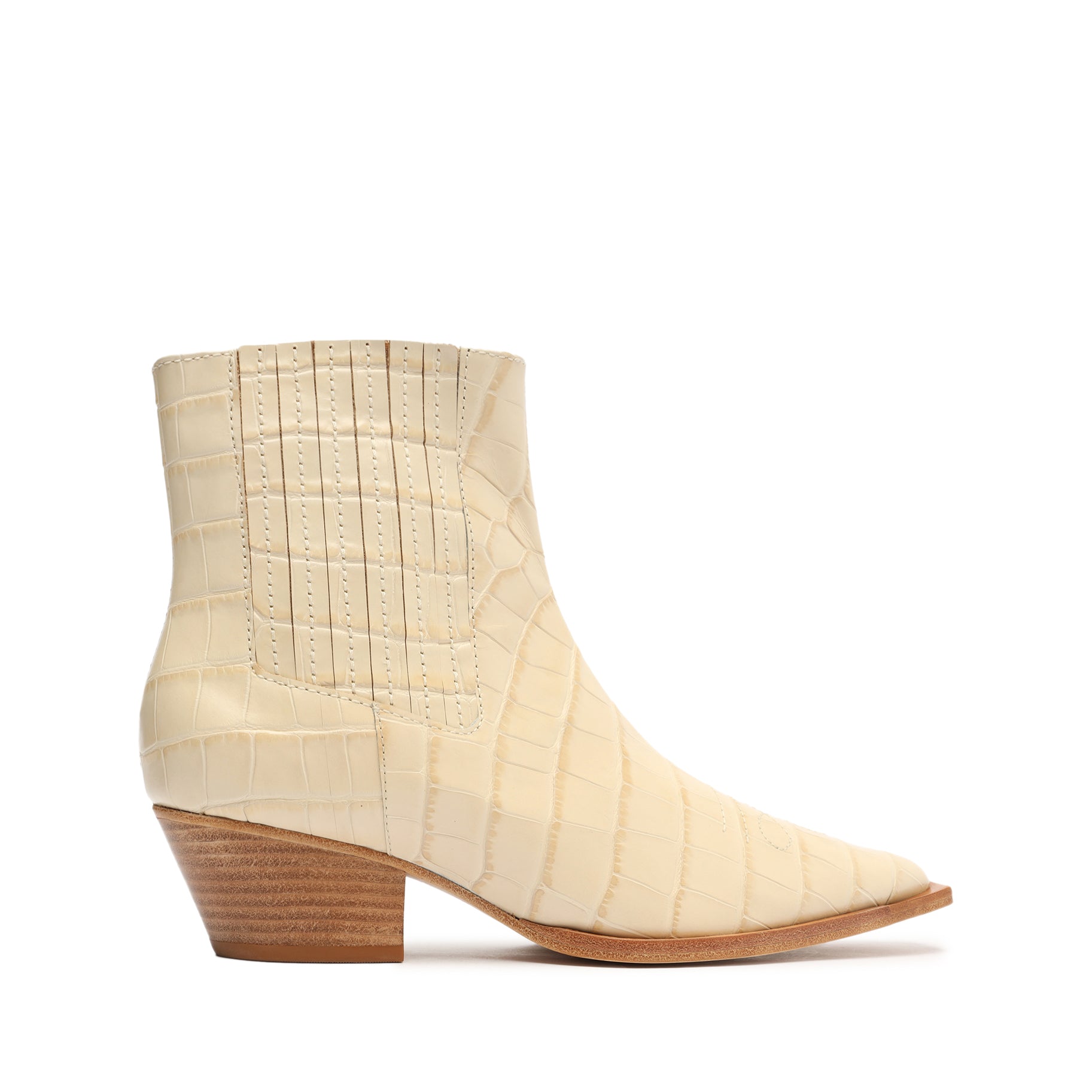 Briani Crocodile Embossed Leather Boots for Women - Stylish Ankle Booties with Premium Faux Leather - Perfect for Fall, Winter & Casual Outfits