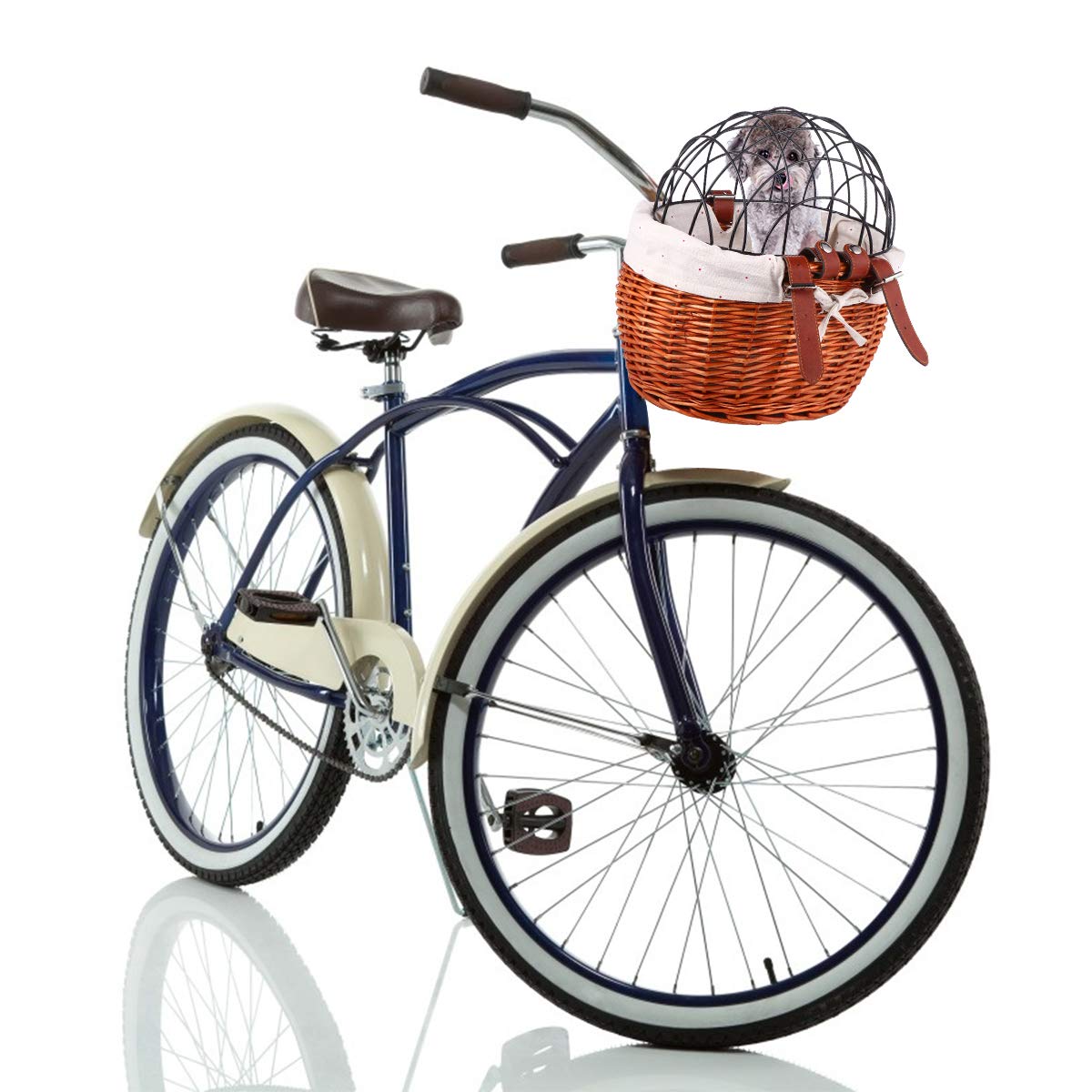 **Durable Front Bike Basket for Pets & Storage - Removable Cycling Carrier Bag for Dogs & Essentials - Perfect for Commuting, Shopping & Outdoor Adventures**