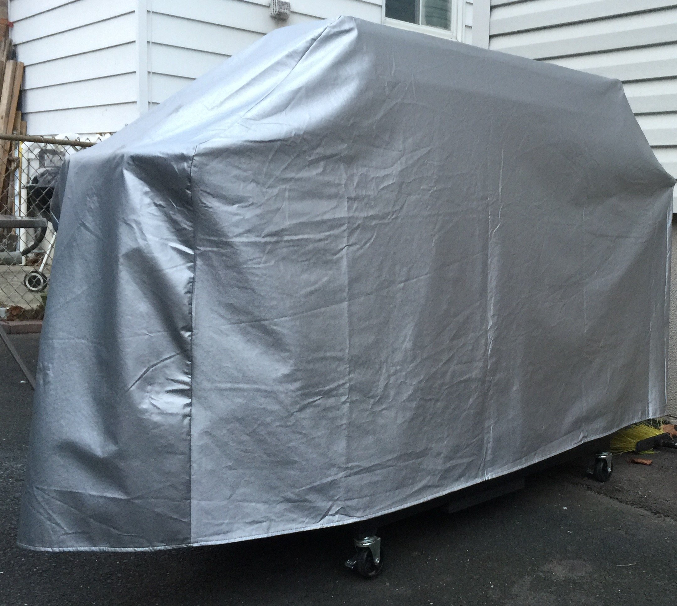 Comp Bind Technology Custom Fit Waterproof Padded Grey Grill Cover for Weber Spirit E-310 Gas Grill, 53''W x 33''D x 48''H, Outdoor Protection for All Seasons