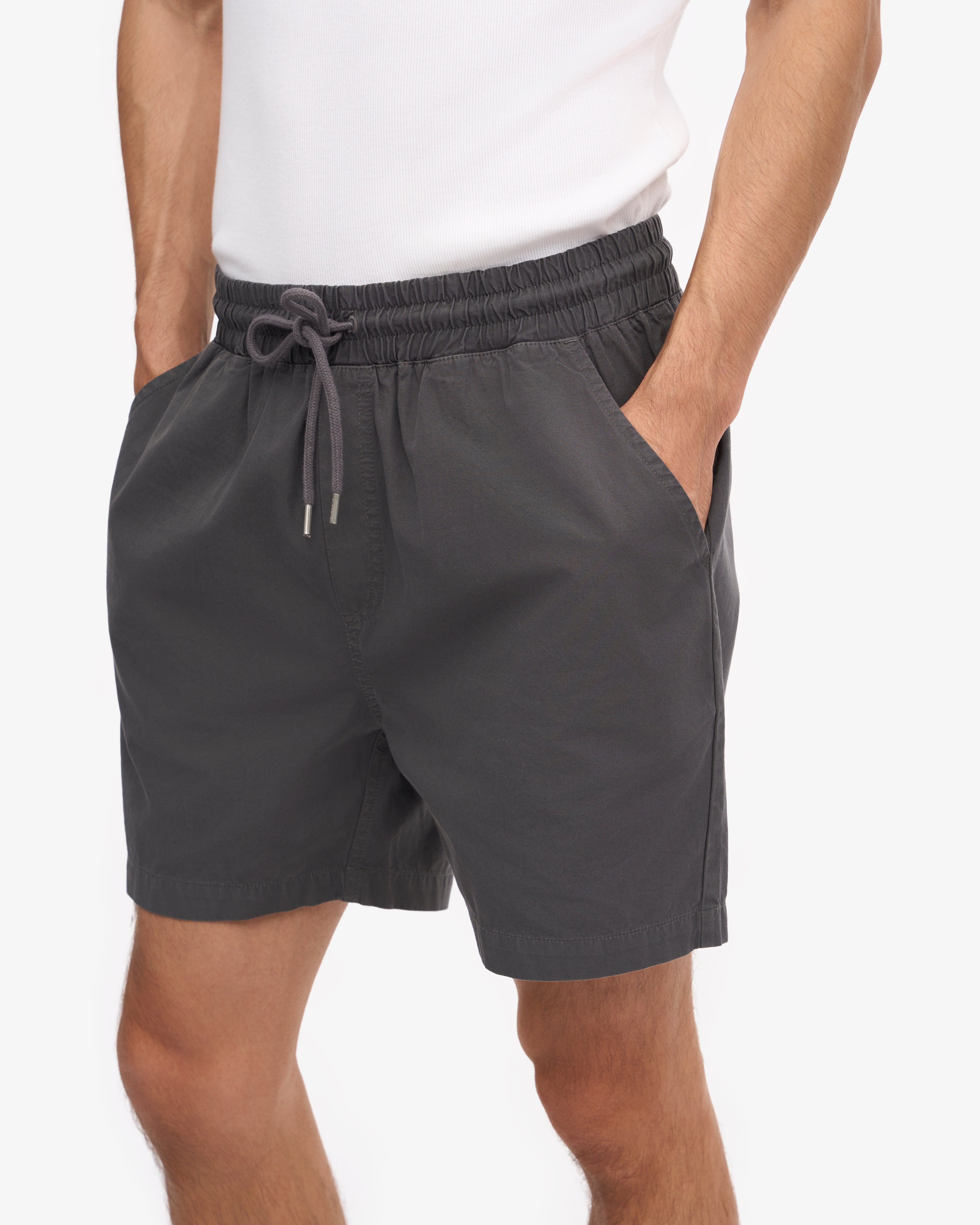 Organic Cotton Twill Shorts for Men & Women - Comfortable Lava Grey Casual Shorts | Perfect for Summer, Travel & Outdoor Activities