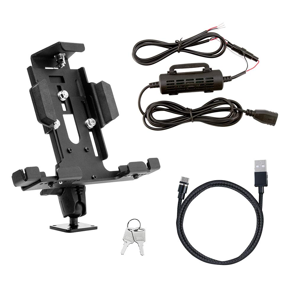 ARKON Heavy Duty Locking Tablet Mount with Magnetic USB Type C Charging Cable - Secure Commercial & Enterprise Device Holder for iPad, Samsung Tablets - Perfect for Fleet Vehicles, Retail Kiosks & Industrial Workstations
