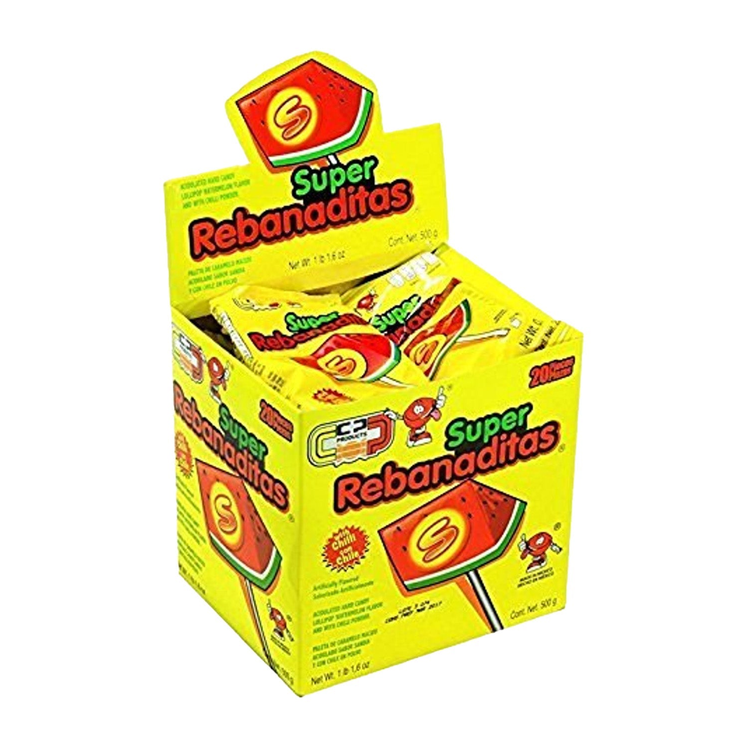 Candy Pop Super Rebanadita Display Box | 20 Count Bulk Candy for Parties, Events & Retail Stores