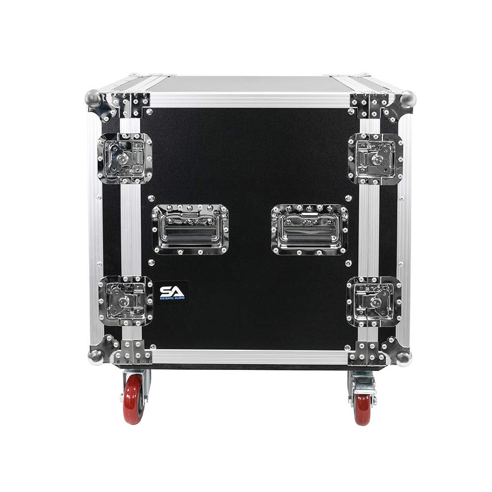 Seismic Audio 12U Professional DJ Rack Case with Wheels - Heavy Duty Tour Grade 12 Space Pro Audio Equipment Rack for Live Performances & Studio Use