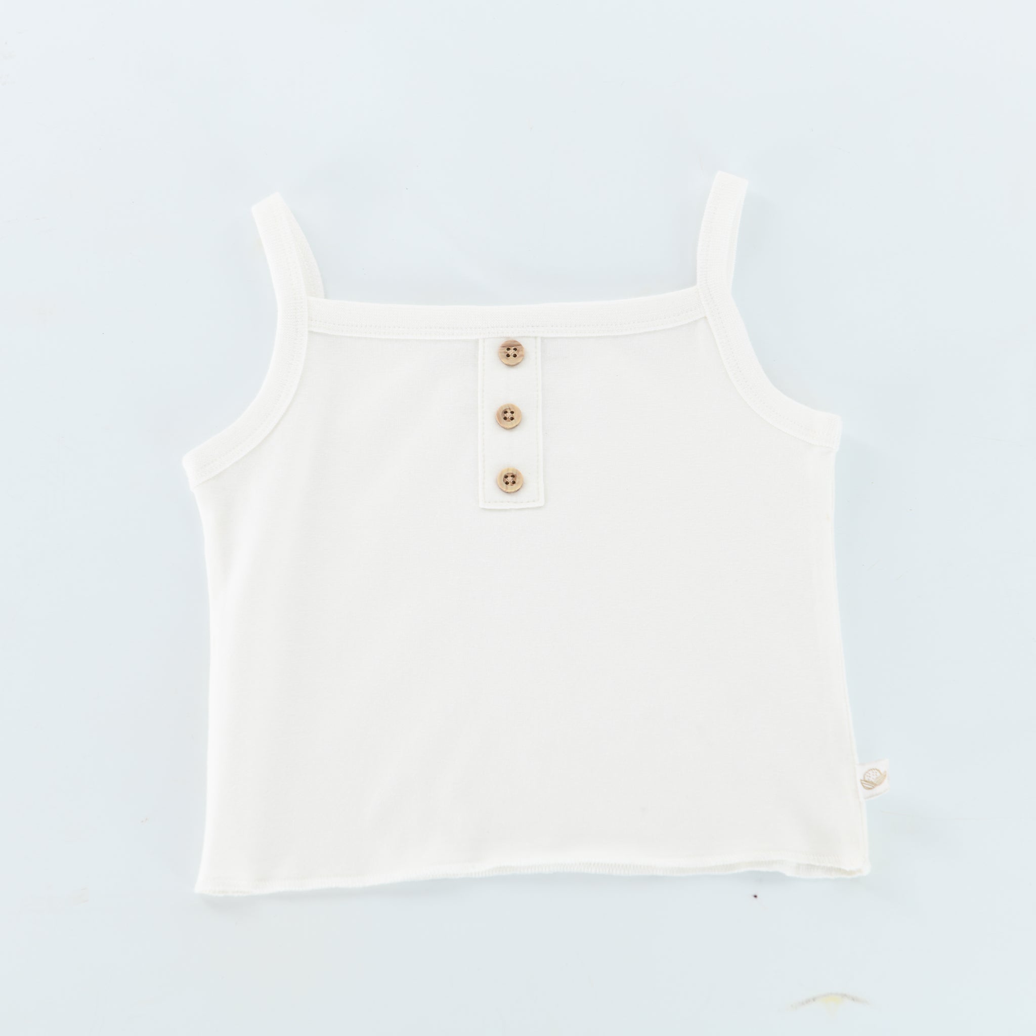 Organic Button Tank Top - Bunny White - Soft & Comfortable Women's Casual Shirt for Summer Outfits & Beach Wear