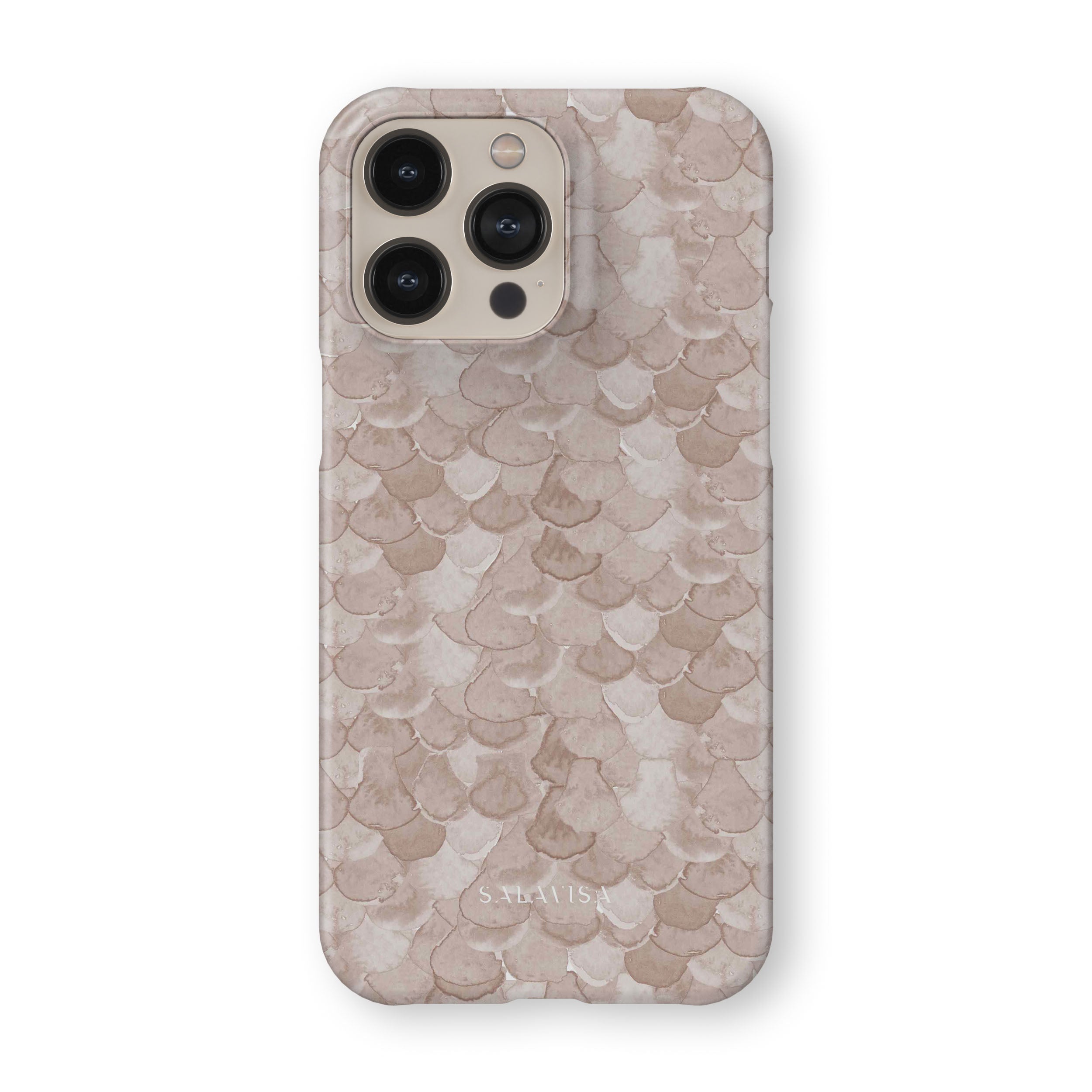 Beige Watercolor Reptile Phone Case for iPhone 15/14/13/12 Pro Max - Cute Artistic Snake Skin Design Slim Protective Cover - Perfect for Outdoor Adventures, Travel & Daily Use