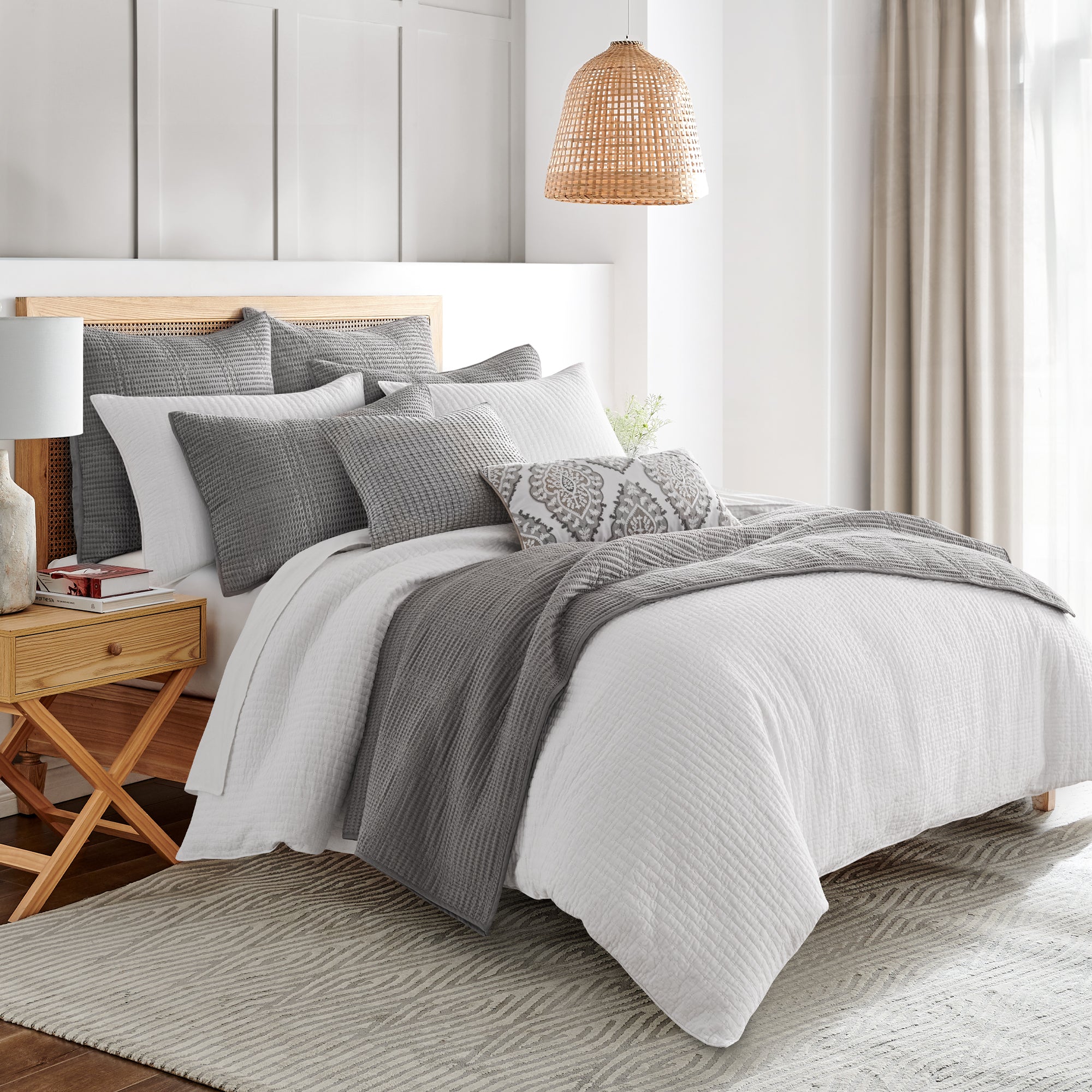 Luxury Cloud Waffle Quilt Set - Ultra Soft Breathable Bedding - Queen Size Comforter & Duvet Cover - Perfect for Cozy Bedroom & Guest Room Decor