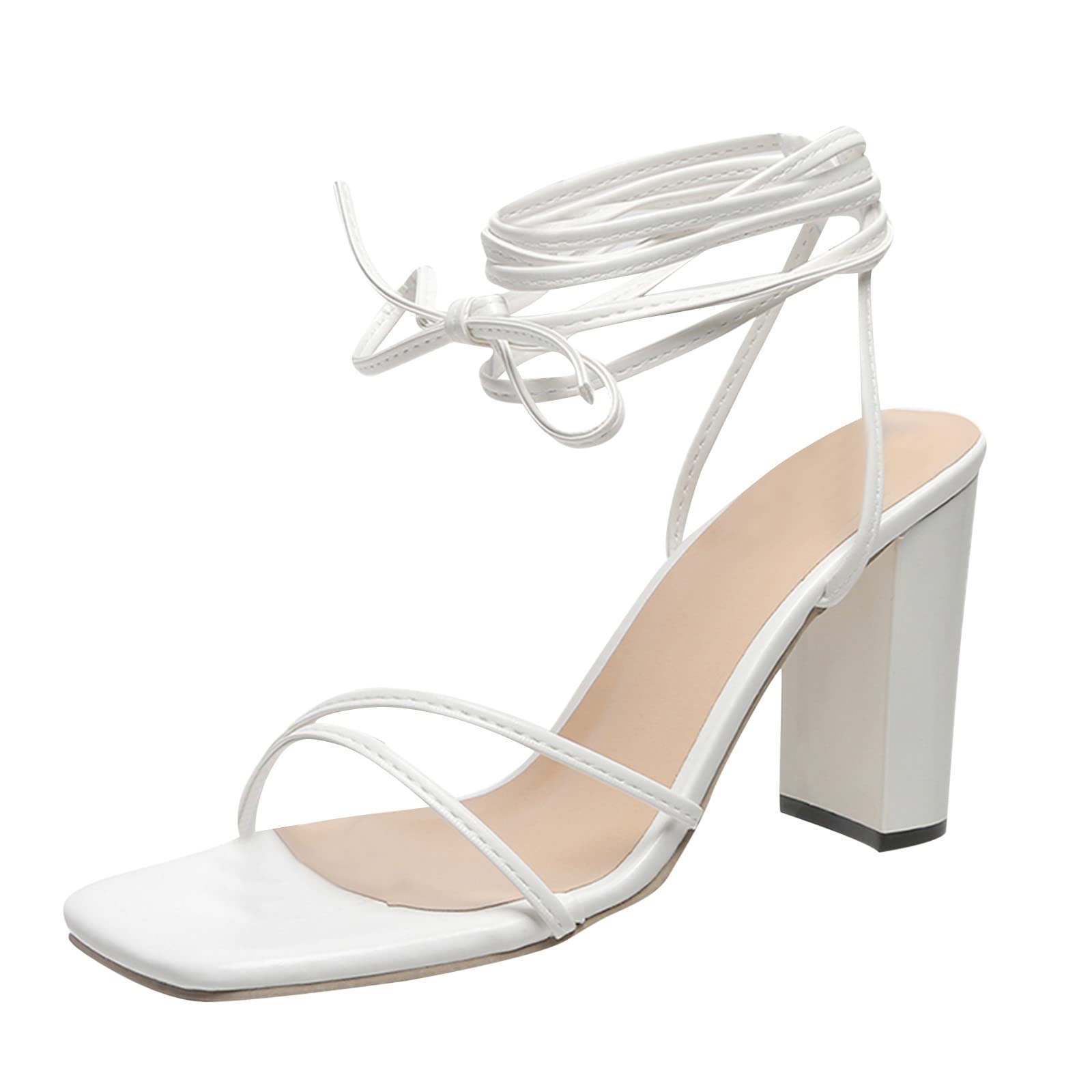 Women's Leather High Heel Boots - Comfortable Ankle Strap Shoes with Cushioned Insoles for Ladies | Summer Fashion, Office Wear & Night Out Party Shoes
