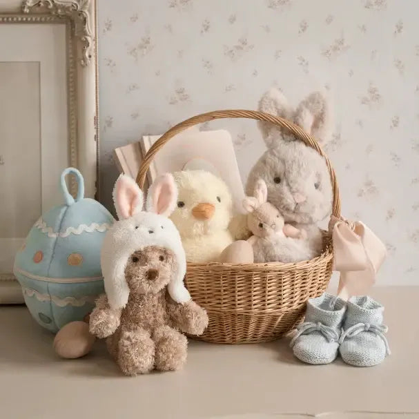 Cute Easter Egg Plush Teddy Bear with Bunny Hat - Soft Baby Hatchling Stuffed Animal Toy for Easter Basket, Nursery Decor, and Gift Giving