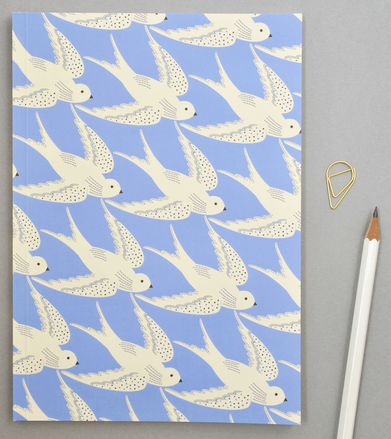 Blue Birds Design A5 Perfect Bound Notebook - Premium Lined Journal for Writing, Sketching & Note Taking - Ideal for School, Office & Travel