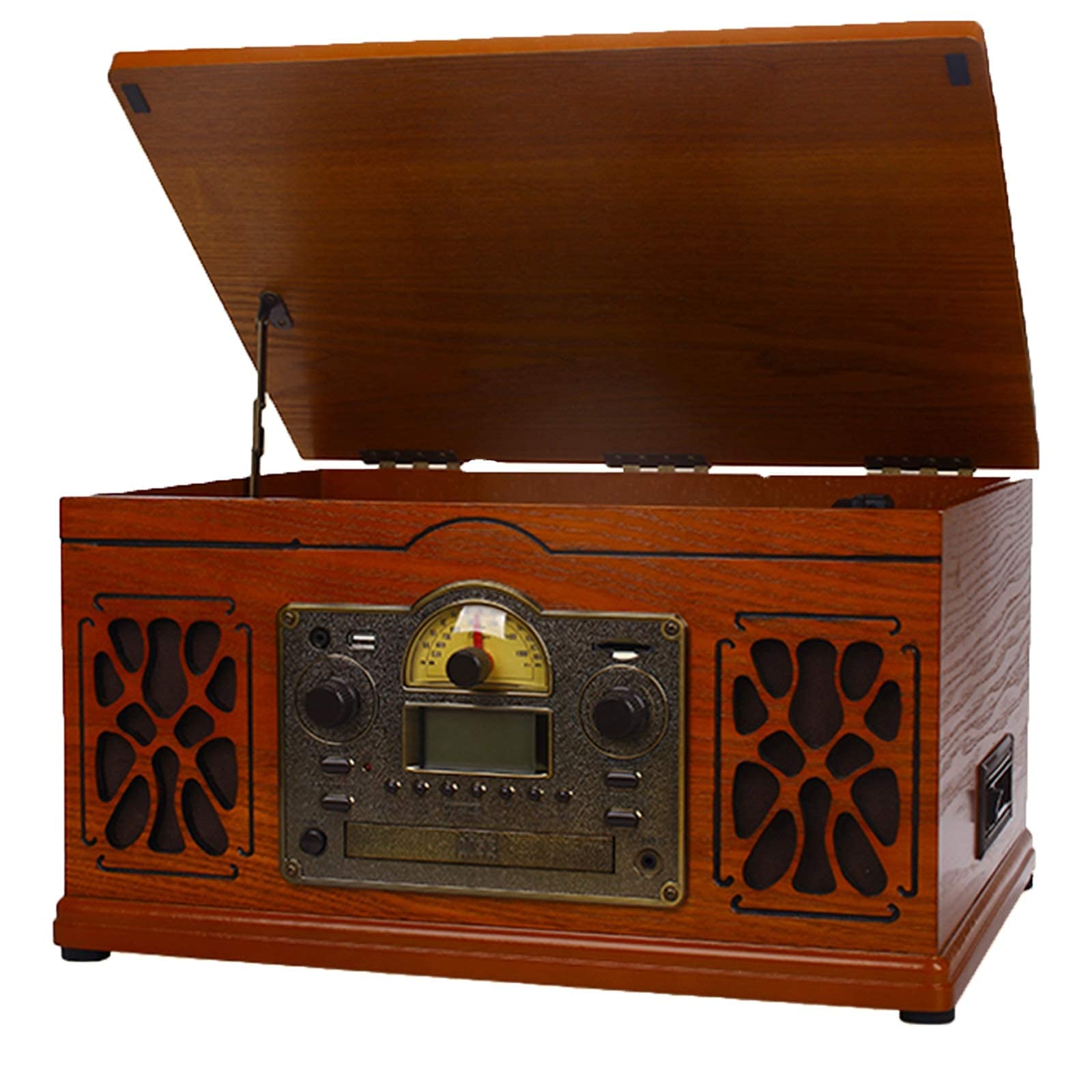 **GARcan 11-in-1 Bluetooth Record Player with Built-in Speakers, Vintage Turntable for Vinyl Records – Supports 33/45/78 RPM, Headphone Jack, RCA & AUX Input – Perfect for Home, Office, and Retro Music Lovers**