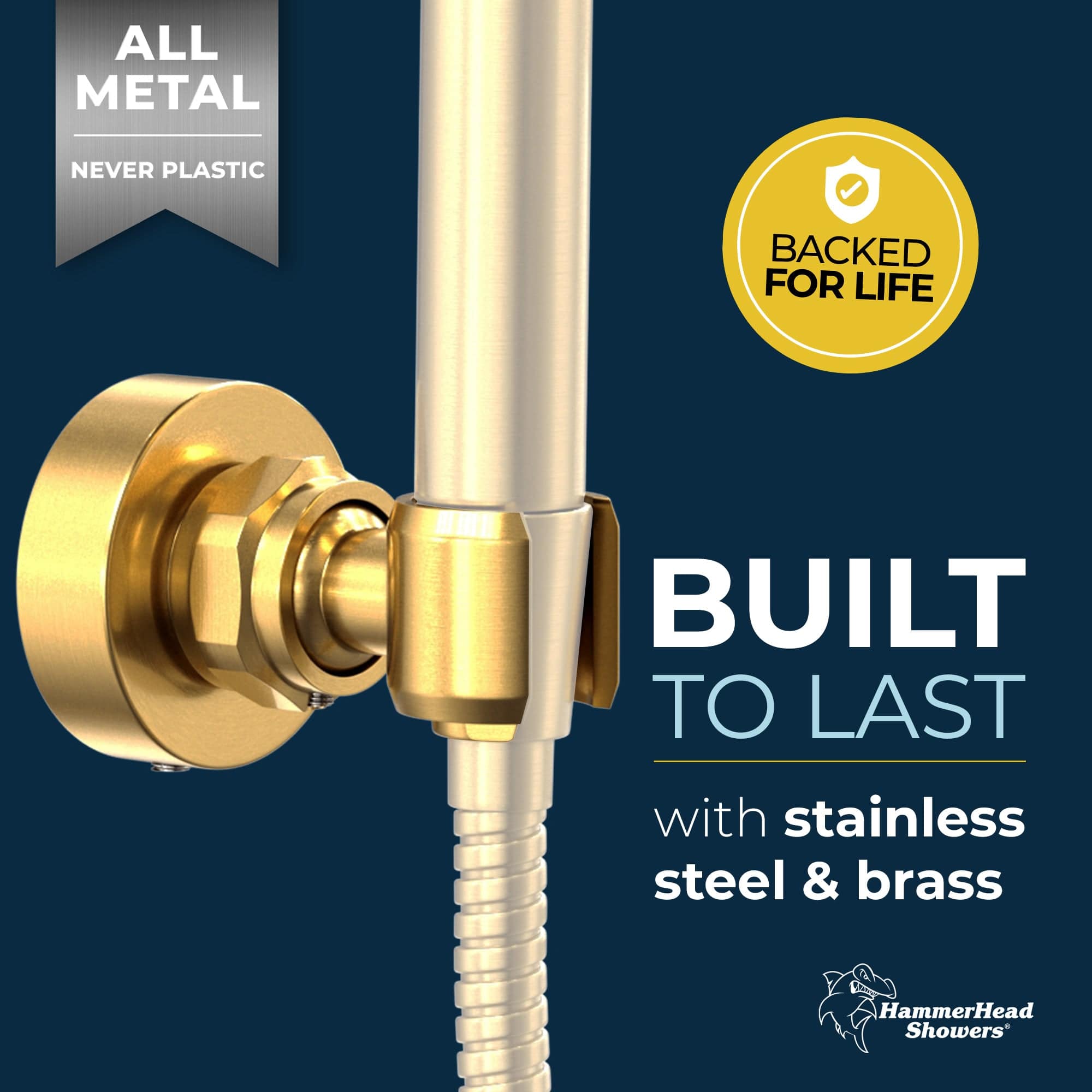 Stainless Steel Handheld Shower Head Holder - Universal Wall Mount Bracket for Bathroom, Adjustable Shower Arm with Non-Slip Grip - Perfect for Bath, Shower & Spa Relaxation