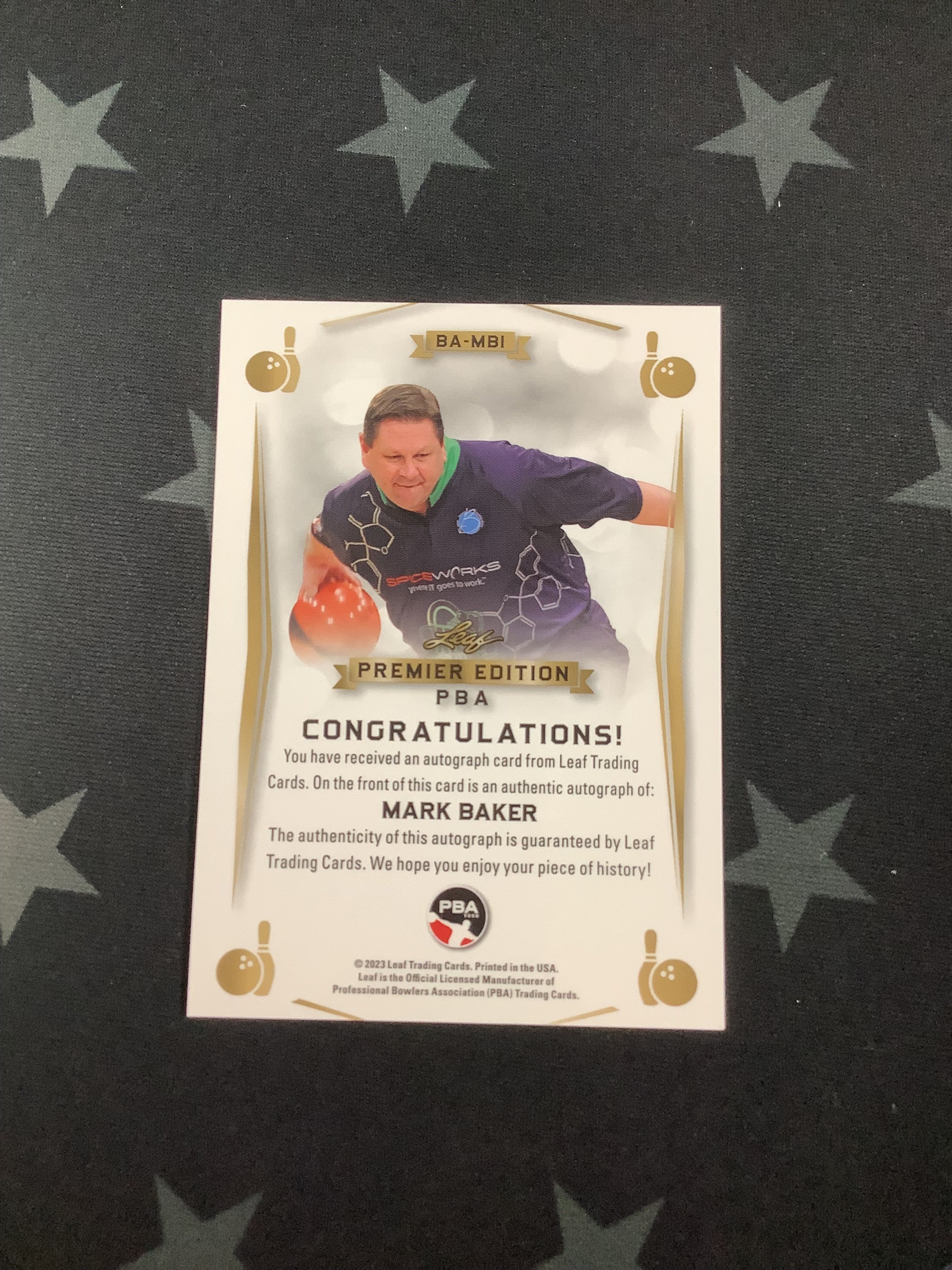 2023 LEAF PREMIER EDITION PBA MARK BAKER BASE AUTO #BA MBI Basketball Trading Card - Collectible Sports Memorabilia for Fans & Investors - Perfect for Display, Trading, and Portfolio Growth