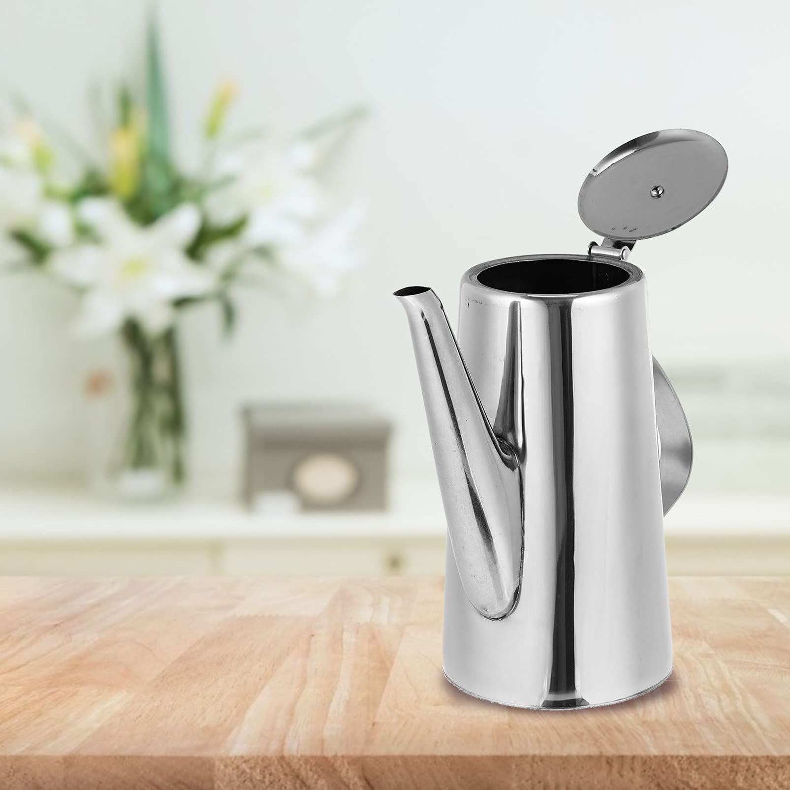 1pc Stainless Steel Oil Bottle - Kitchen Oil Dispenser, Soy Sauce Pot, Sesame Oil Container, Cold Water Kettle for Cooking & Food Storage | Perfect for Home Kitchen, Restaurant, and Meal Prep