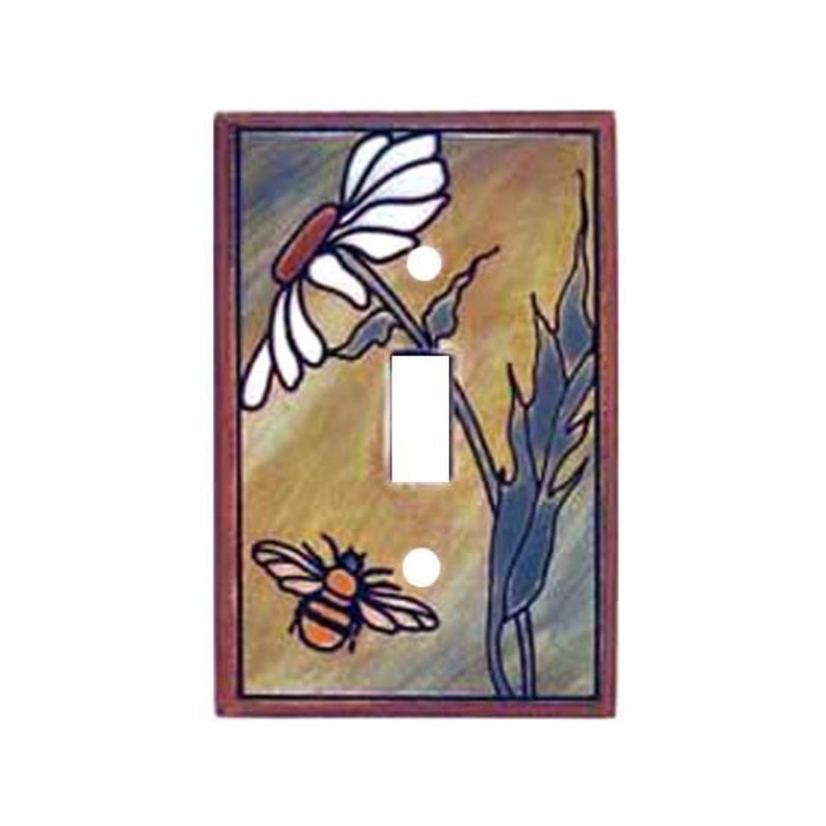 All Fired Up Single Switch Plate Cover - Daisy Bee Design #CO136 | Vintage Style Electrical Outlet Cover for Home Decor, Kitchen, Bedroom & Office