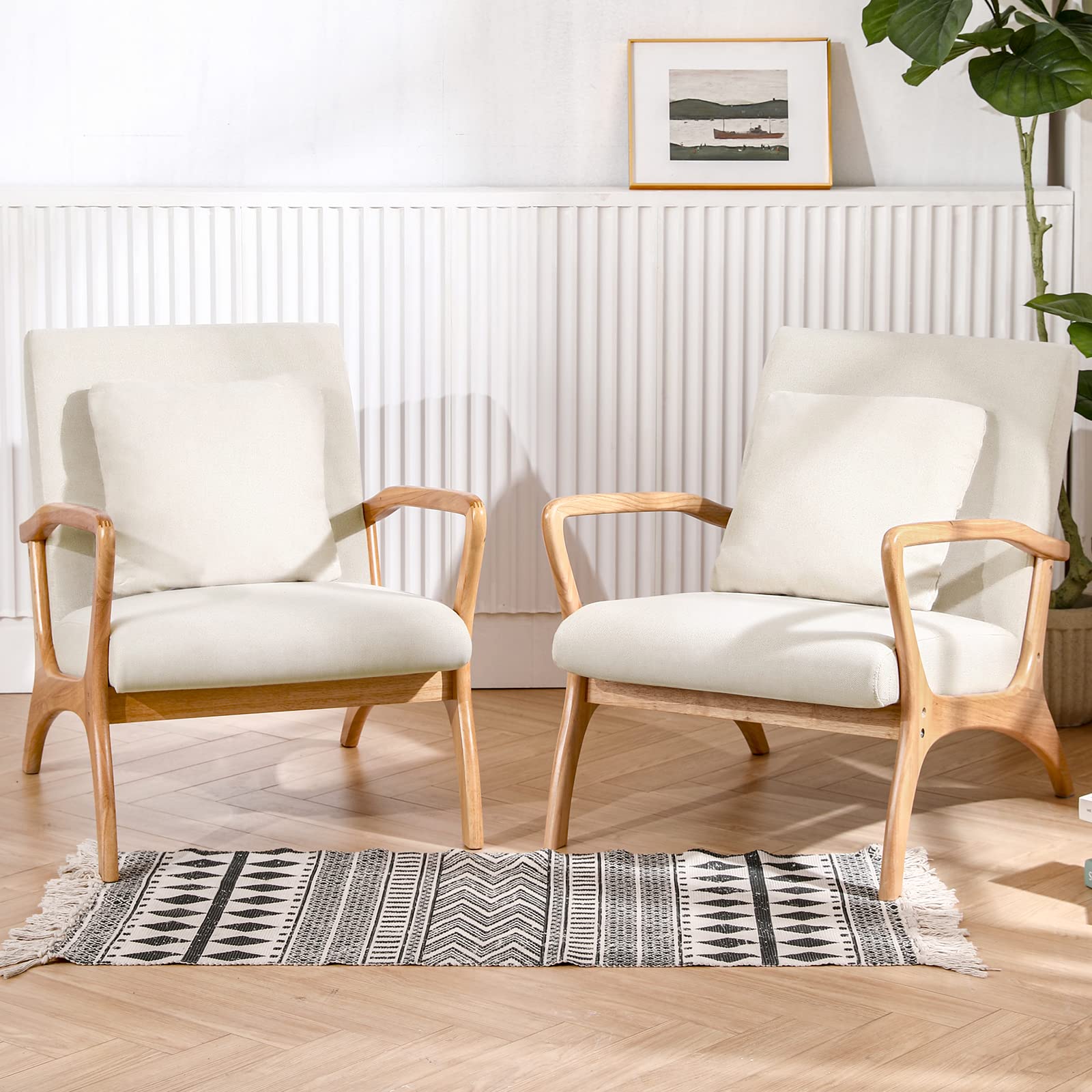 Mid-Century Modern Accent Chair with Cushion - 28.3