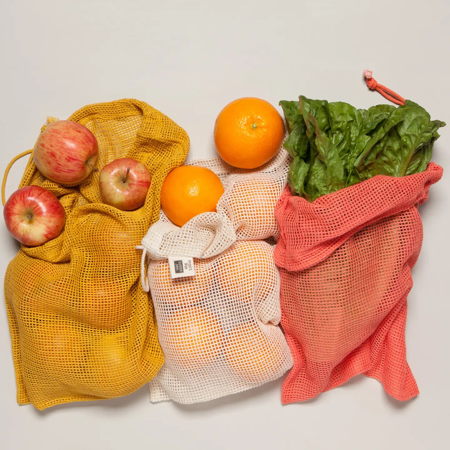 Eco-Friendly Reusable Mesh Produce Bags Set of 3 - Washable Fruit & Vegetable Storage Bags for Grocery Shopping, Farmers Market & Zero Waste Kitchen