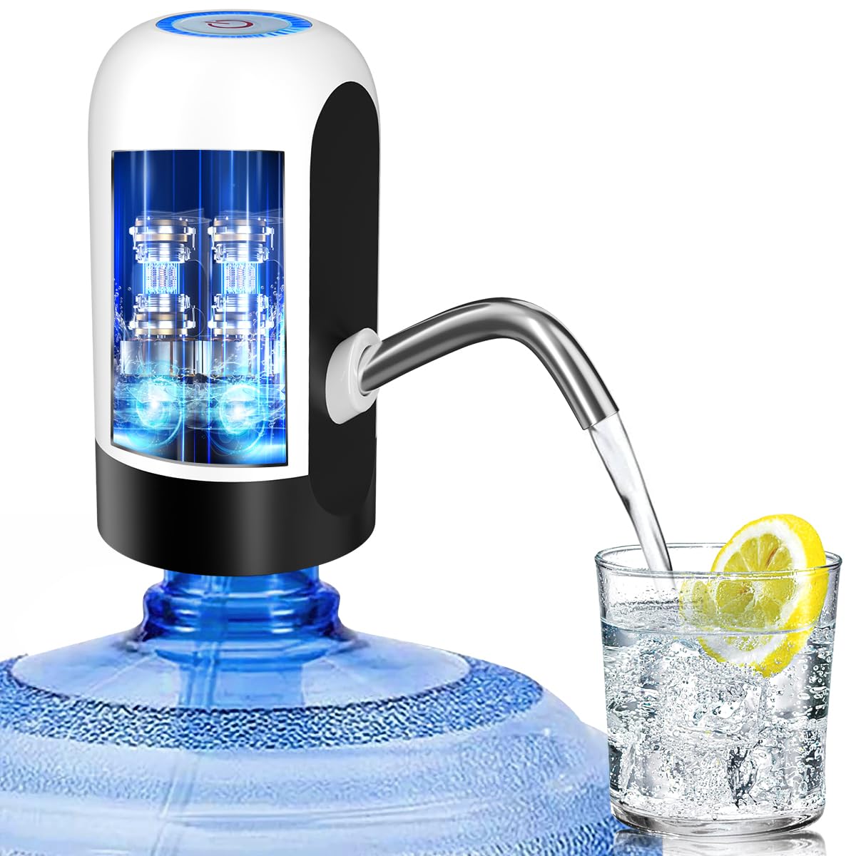 5 Gallon USB Rechargeable Water Bottle Pump - Automatic Electric Water Dispenser for 2.16