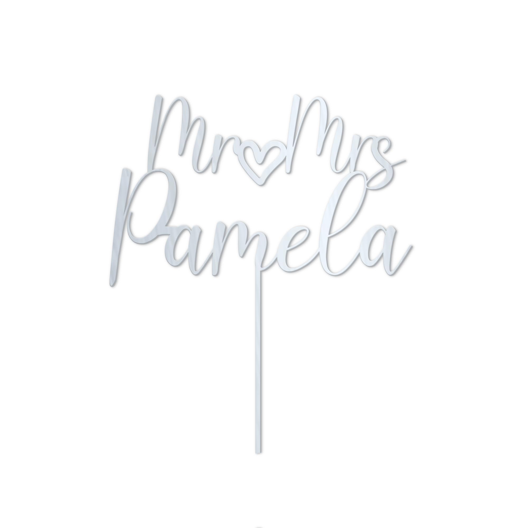 Elegant Heart Wedding Cake Toppers in Gold, Silver & Black - Mr & Mrs Personalized Cake Decorations for Weddings & Anniversaries (CT17) - Perfect for Romantic Celebrations, Bridal Showers & Vow Renewals