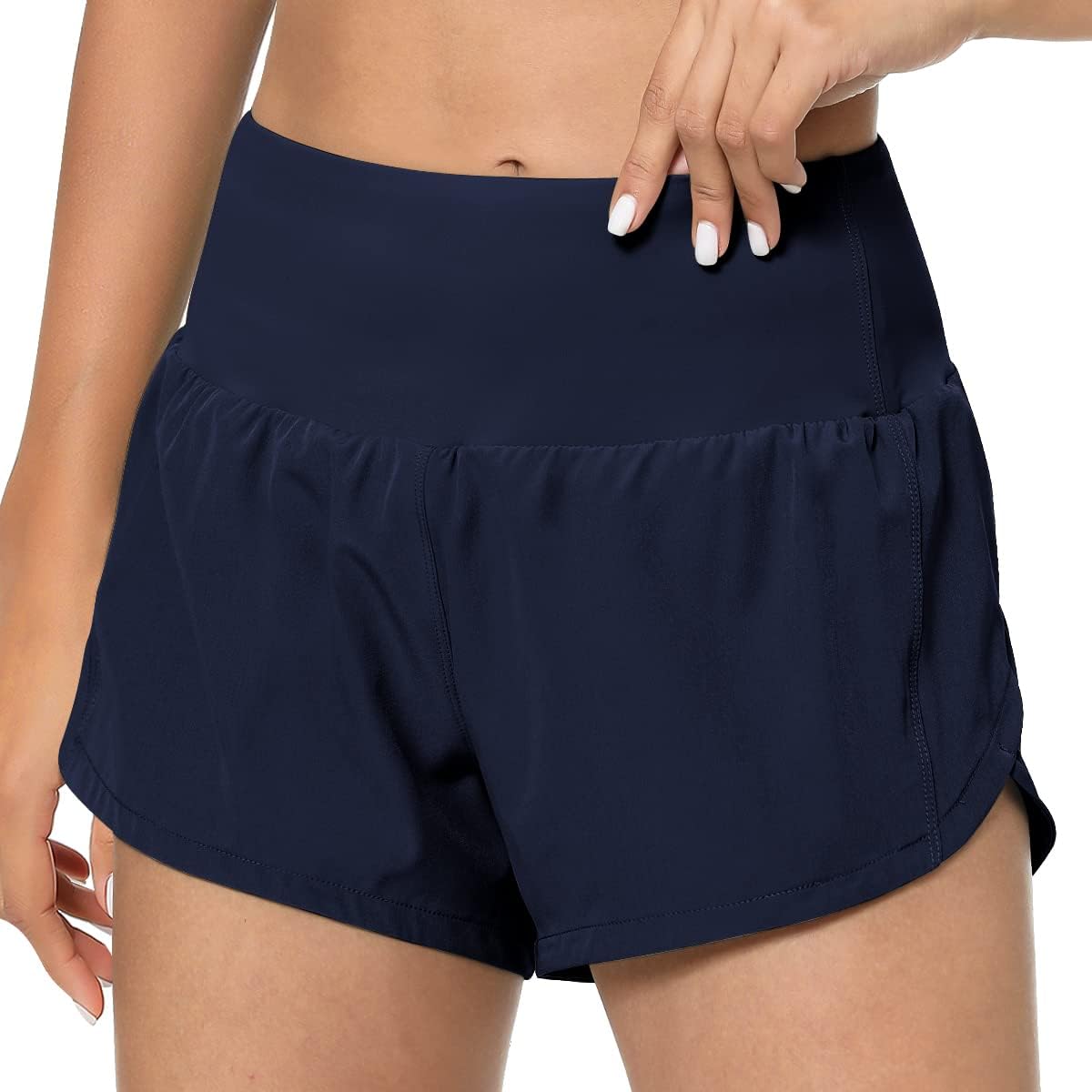 GYM RAINBOW Women's High Waisted Workout Shorts - Lightweight Quick Dry Athletic Running Shorts with Pockets for Yoga, Gym & Outdoor Activities