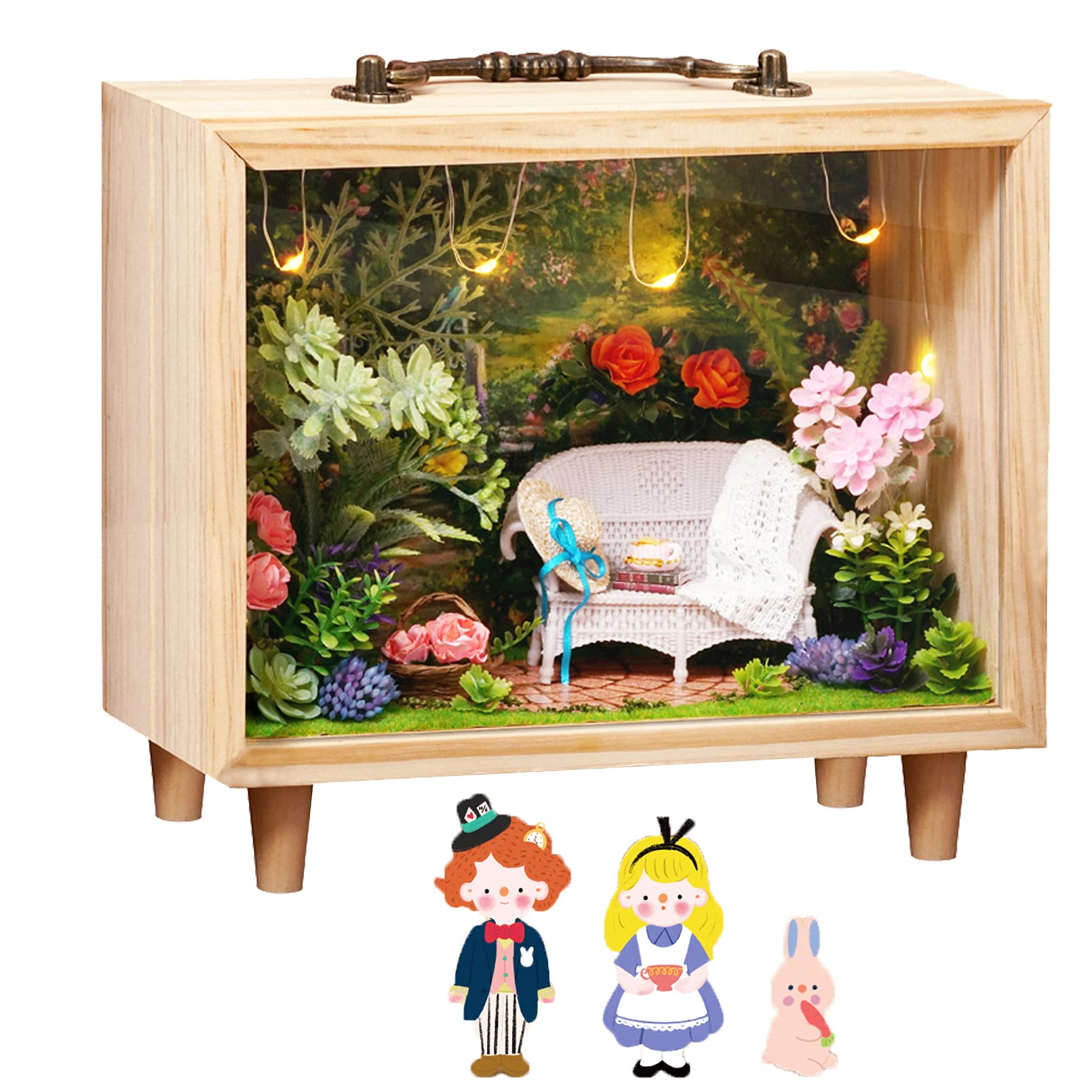 SPILAY DIY Miniature Wooden Dollhouse Furniture Kit - 1:24 Scale Handmade Doll House with LED Lights & Dust Cover - Creative Woodcraft Model for Adults, Friends & Collectors - Perfect Birthday Gift for Home Decor, Craft Projects & Miniature Enthusiasts