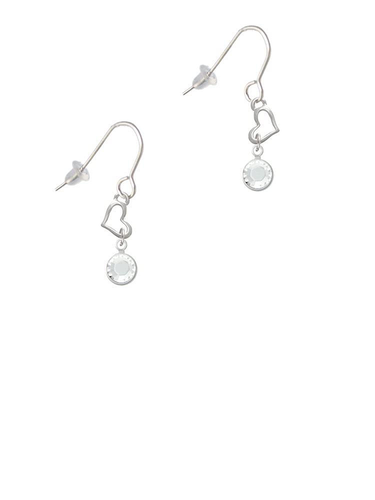 Crystal Heart French Earrings - Elegant Drop Jewelry for Women