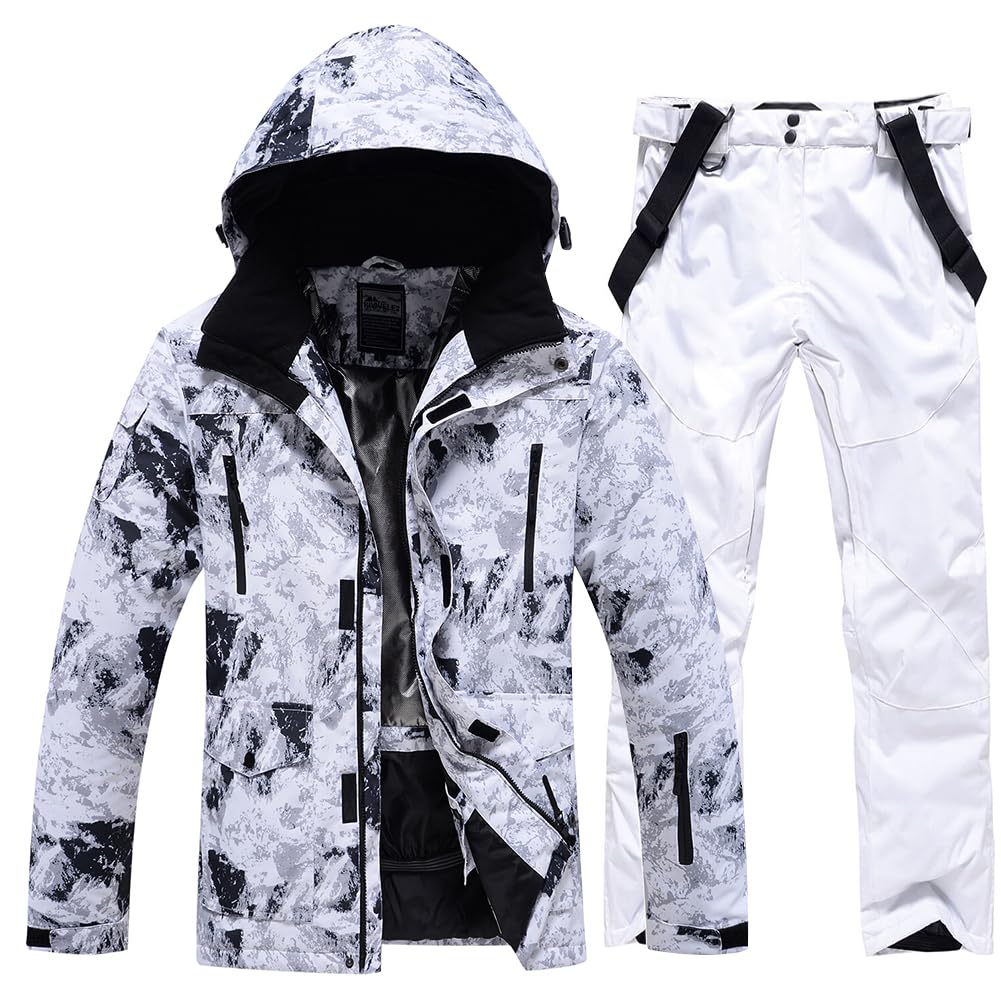 YEEFINE Men's Waterproof Ski Suit Winter Snowboard Jacket & Pants Set - Warm Snowsuit for Skiing, Snowboarding & Outdoor Winter Sports