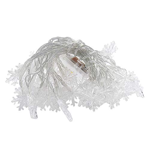 40 LED Snowflake String Lights - 19ft Waterproof Outdoor & Indoor Christmas Decorative Lights for Holiday, Party, Wedding, Garden, and Home Decor (Blue)
