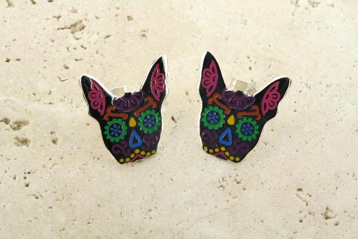 Enamel Chihuahua Stud Earrings for Women - Cute Dog Lover Jewelry Gift for Pet Owners | Perfect for Casual Wear, Gifts & Animal Themed Parties