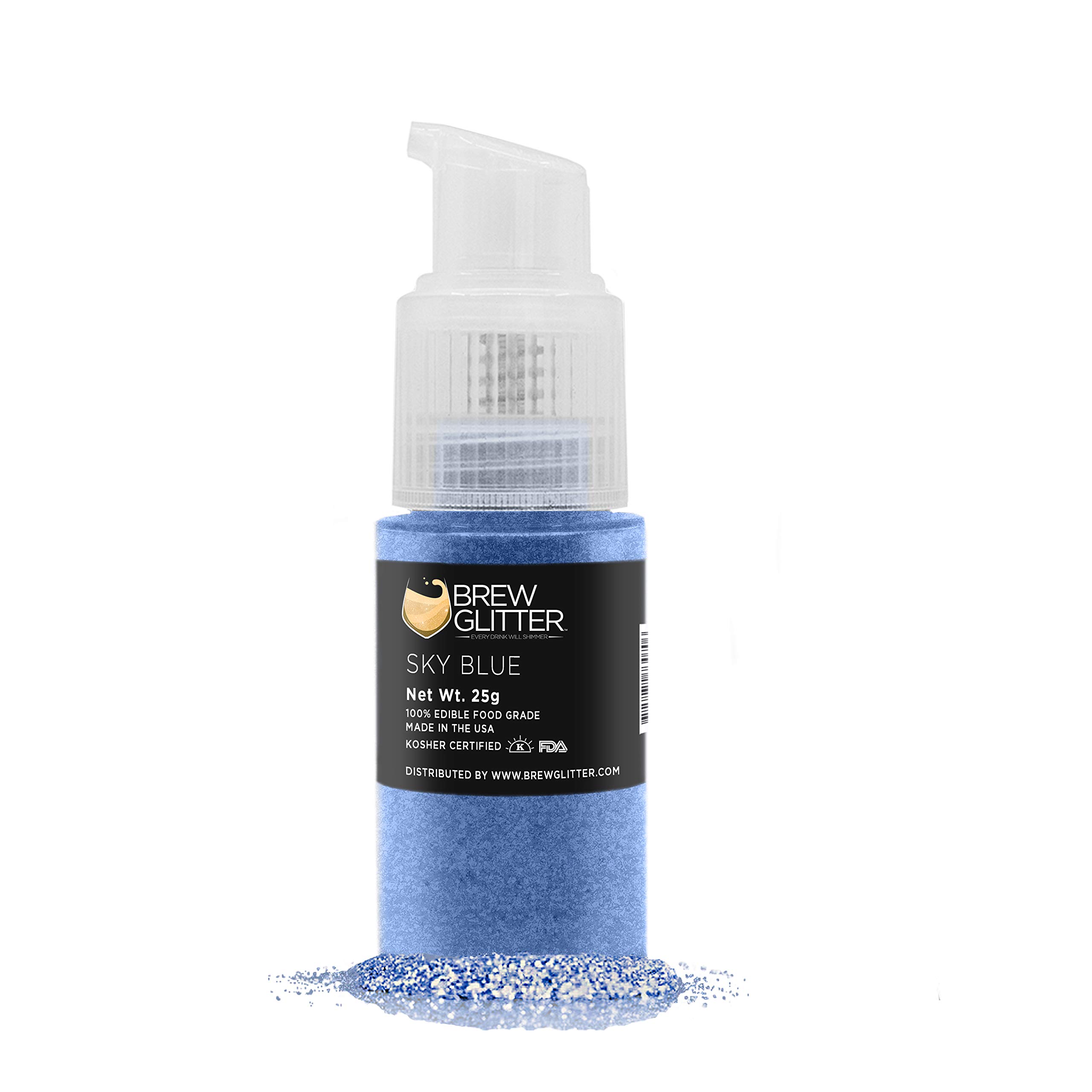 **Edible Glitter for Drinks & Cocktails – Sky Blue Brew Glitter (25g Spray Pump) | Food Grade, Vegan, KOSHER & HALAL Certified | Perfect for Beer, Beverages & Dessert Garnish**