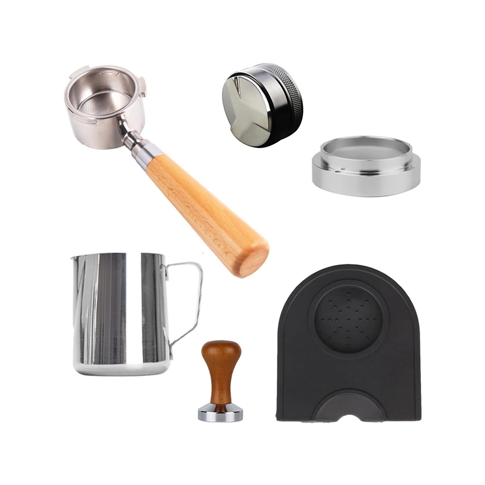 **51MM Stainless Steel Bottomless Portafilter - XLL Coffee Filter Basket Accessories for Espresso Machines | Perfect for Home Baristas & Coffee Shops**    *(Use Case: Ideal for brewing rich espresso shots, enhancing crema, and improving workflow in home kitchens or professional coffee setups.)*