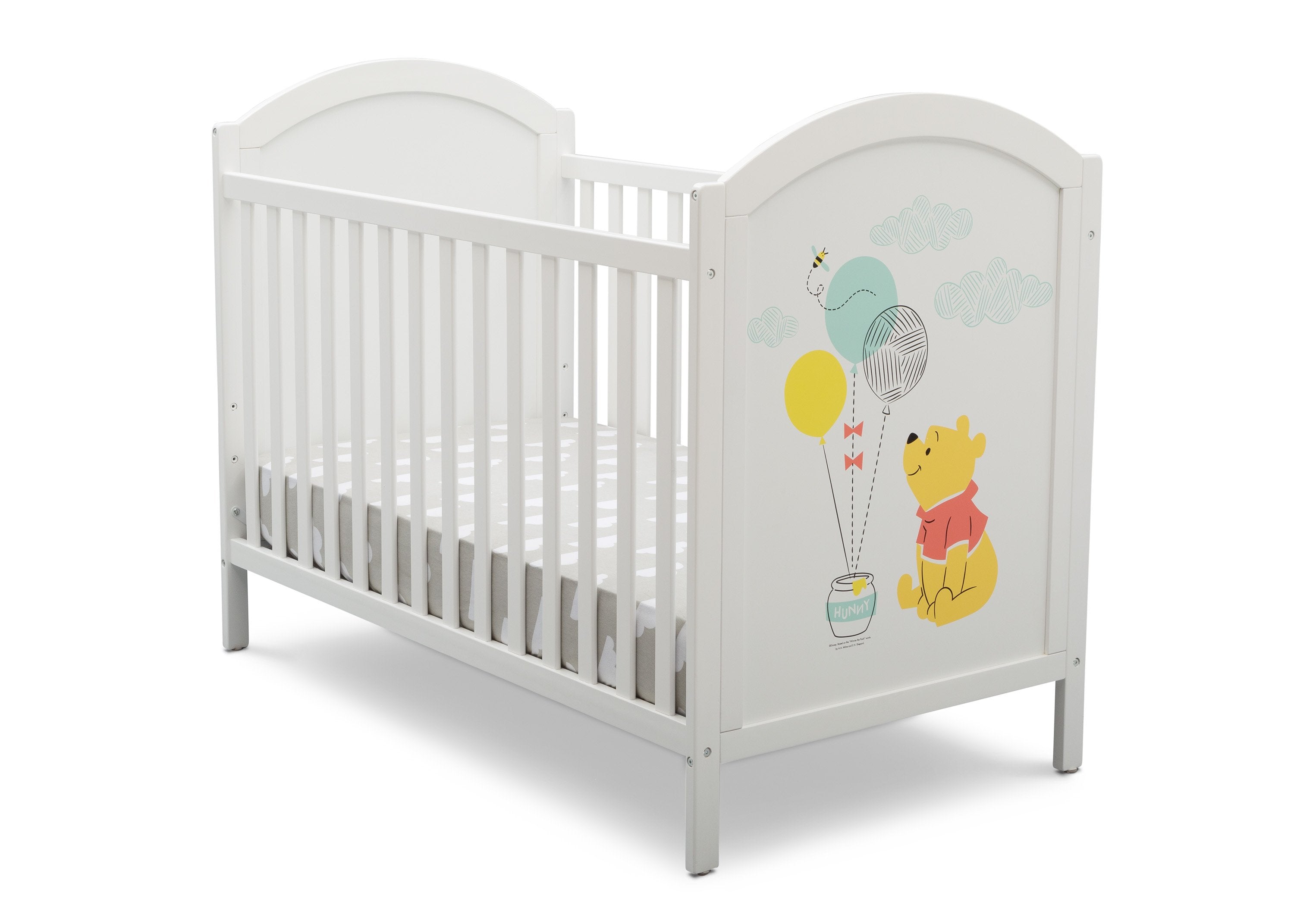 Winnie The Pooh 4-in-1 Convertible Baby Crib - Nursery Furniture for Boys & Girls - Transition from Crib to Toddler Bed, Daybed & Full-Size Bed - Perfect for Nursery, Bedroom & Daycare