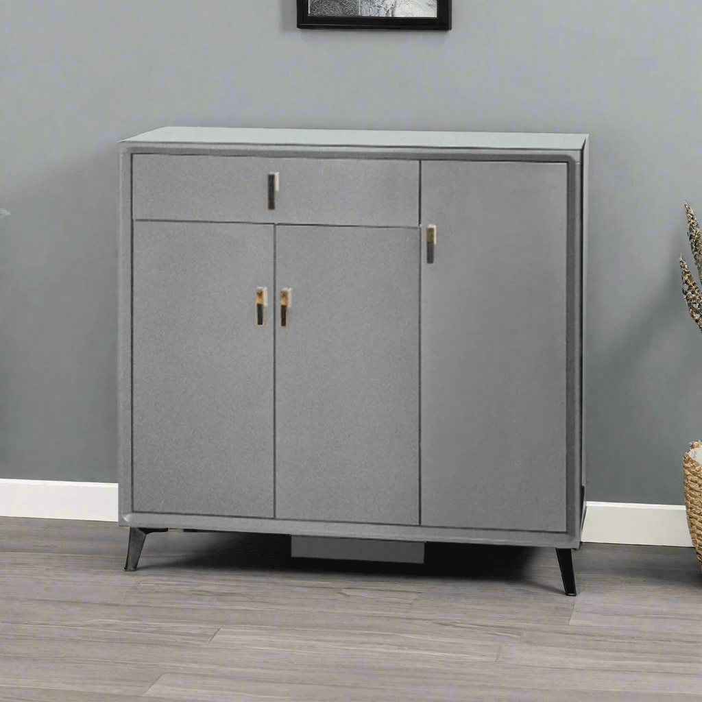 Halcy 3 Door Shoe Cabinet - Modern Entryway Storage Organizer for Shoes, Boots & Accessories | Perfect for Hallway, Mudroom & Closet Organization