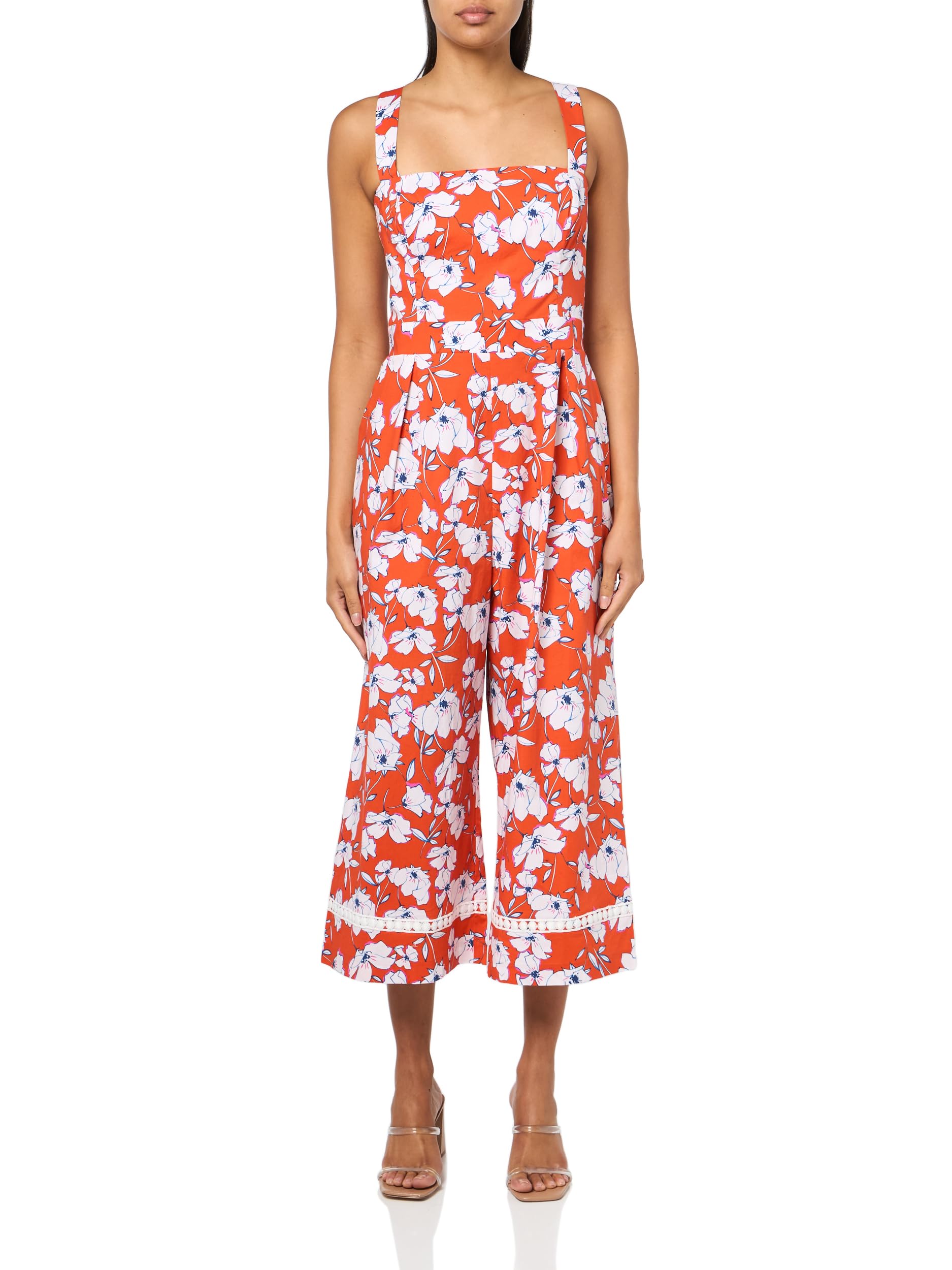 Eliza J Women's Floral Print Jumpsuit - Casual Summer Romper with Pockets | Perfect for Beach Vacations, Date Nights & Outdoor Parties