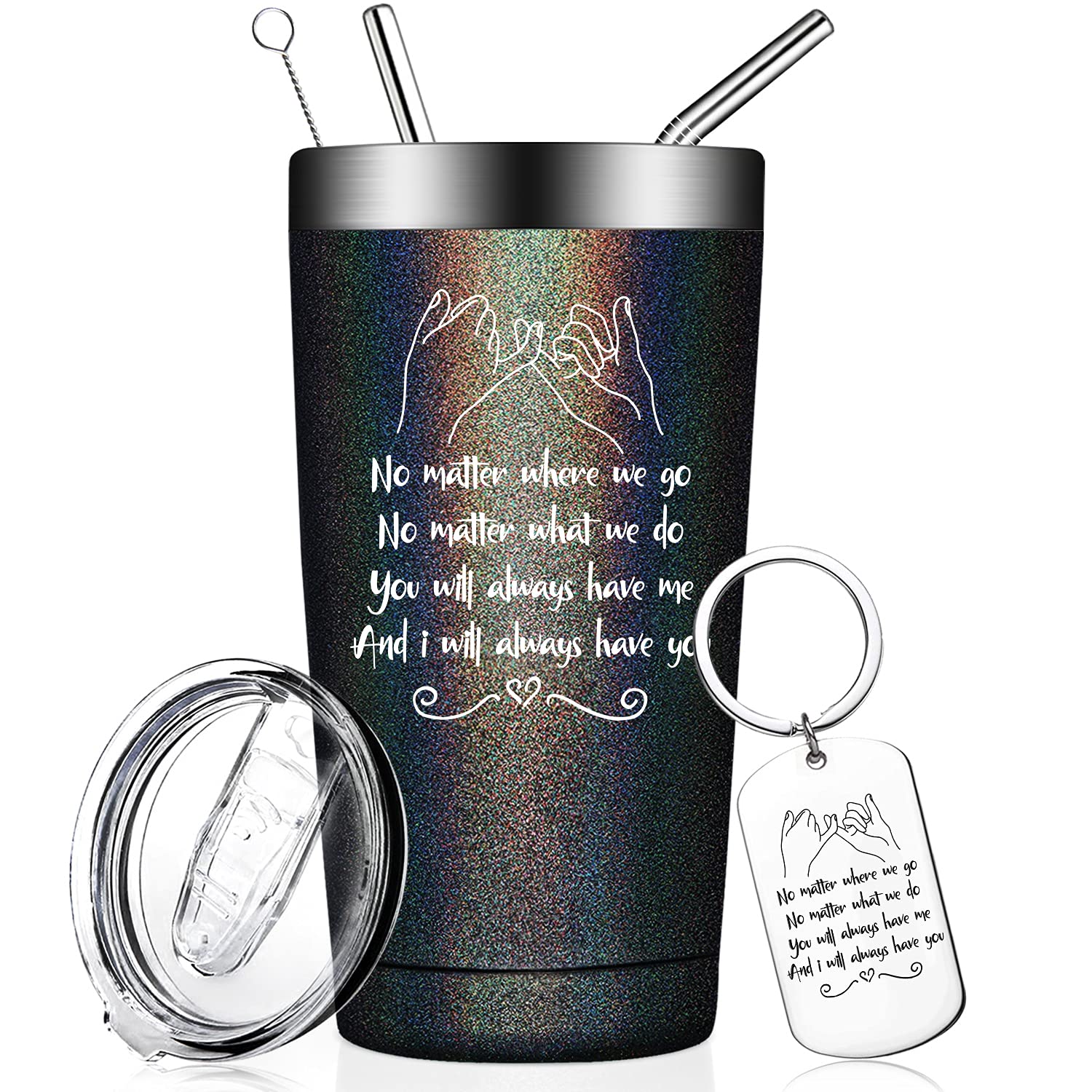 Best Friend Tumbler Cup - Insulated Stainless Steel Travel Mug for Women | Thoughtful Birthday Gift for Sister, BFF, Bestie, Female Friends & Roommates | Perfect for Coffee, Tea & Cold Drinks at Work, Gym or Travel