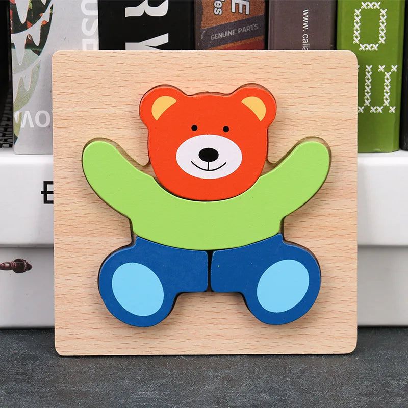 3D Wooden Animal Puzzles for Toddlers - Educational Learning Toys for Kids - Perfect for Early Childhood Development & Montessori Playtime