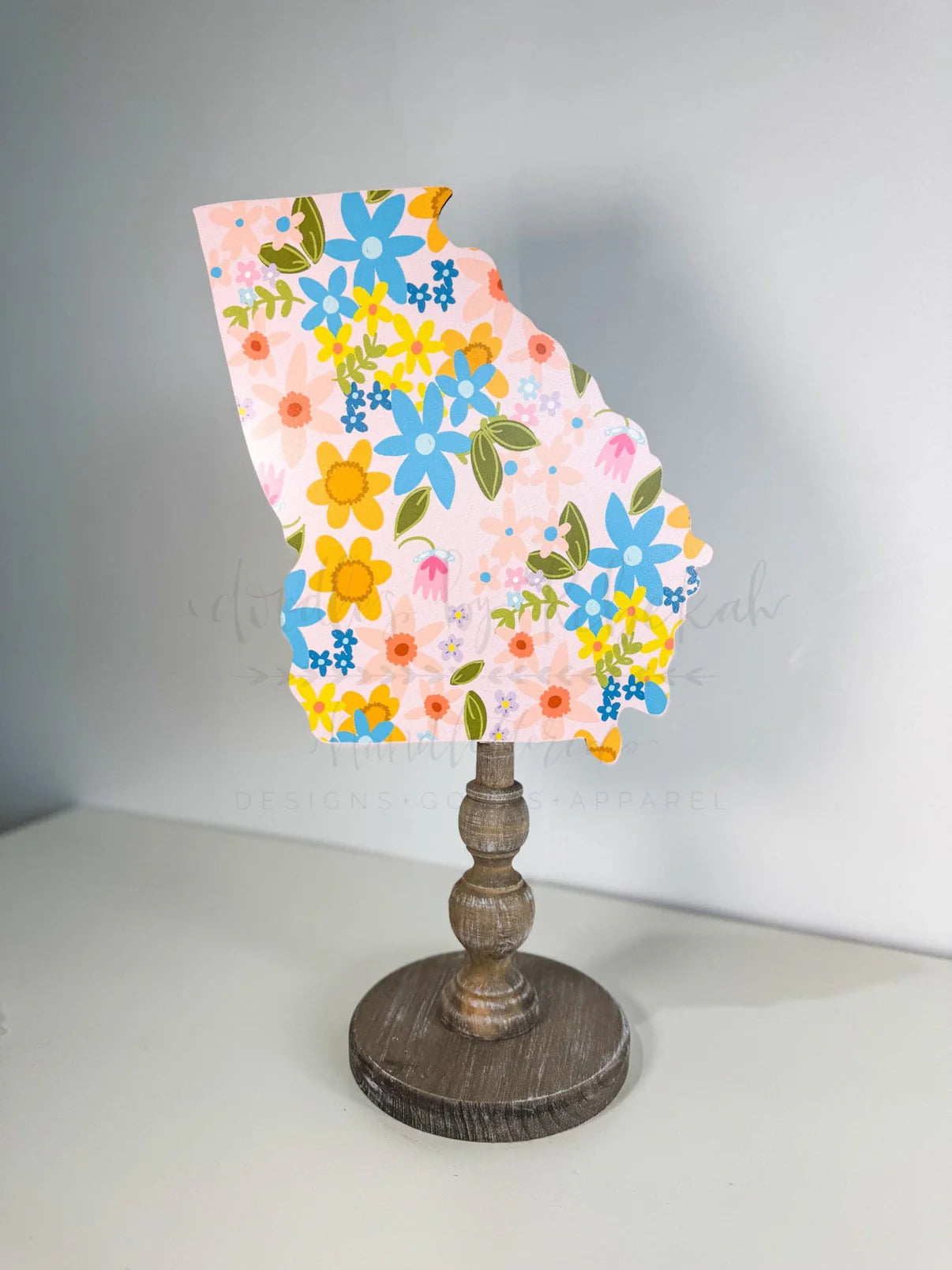 GA Whimsy Floral Cake Topper - Elegant Wedding & Birthday Party Decoration for Cakes, Cupcakes and Desserts