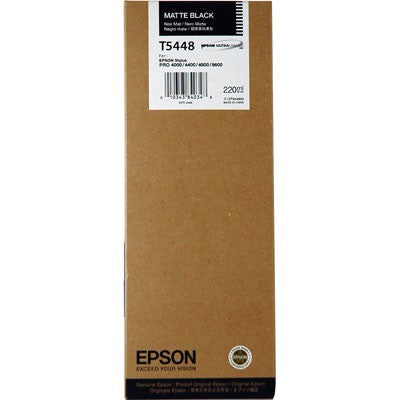 Epson T544800 Matte Black Ink Cartridge - 220ml (4000/9600 Compatible) for High-Quality Photo Printing & Graphic Design