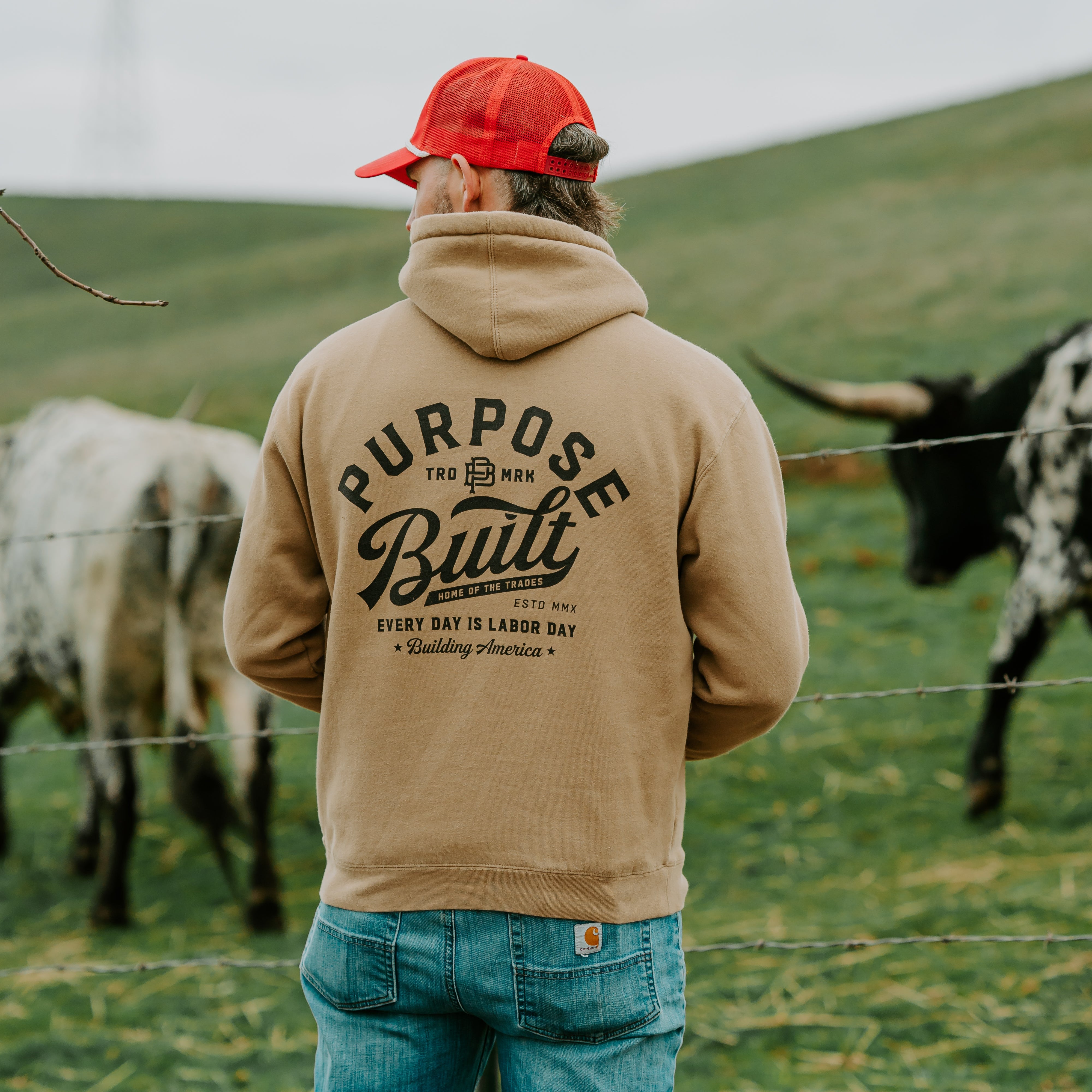 Purpose Built Script Hoodie for Men & Women - Soft Cotton Pullover with Stylish Script Design - Perfect for Casual Wear, Gym, and Outdoor Activities